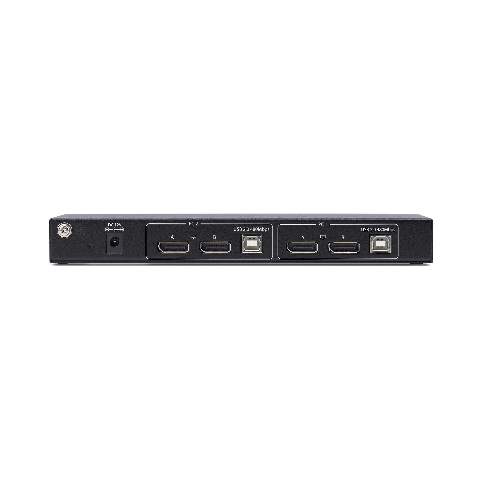 2-Port Dual-Monitor DisplayPort KVM Switch with Dual View Video