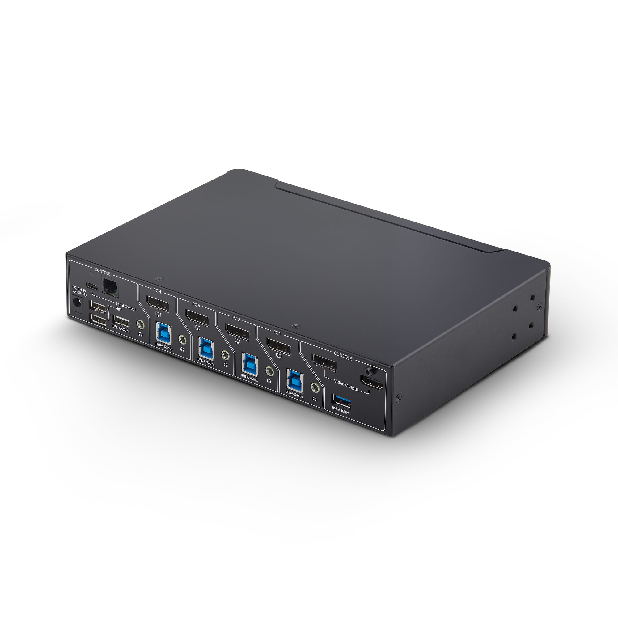 Control up to four DisplayPort computers with mouse roaming, quad