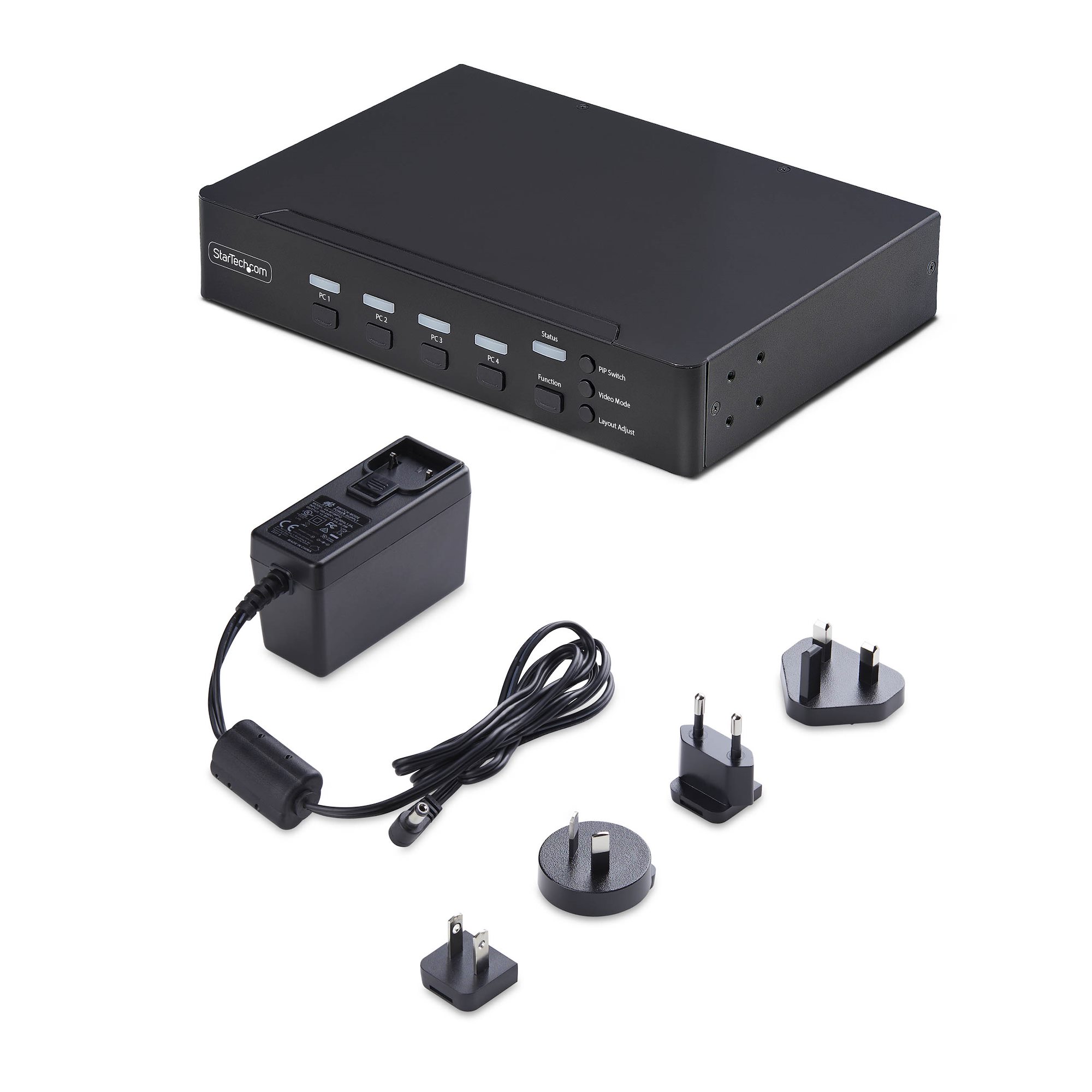 Control up to four DisplayPort computers with mouse roaming, quad