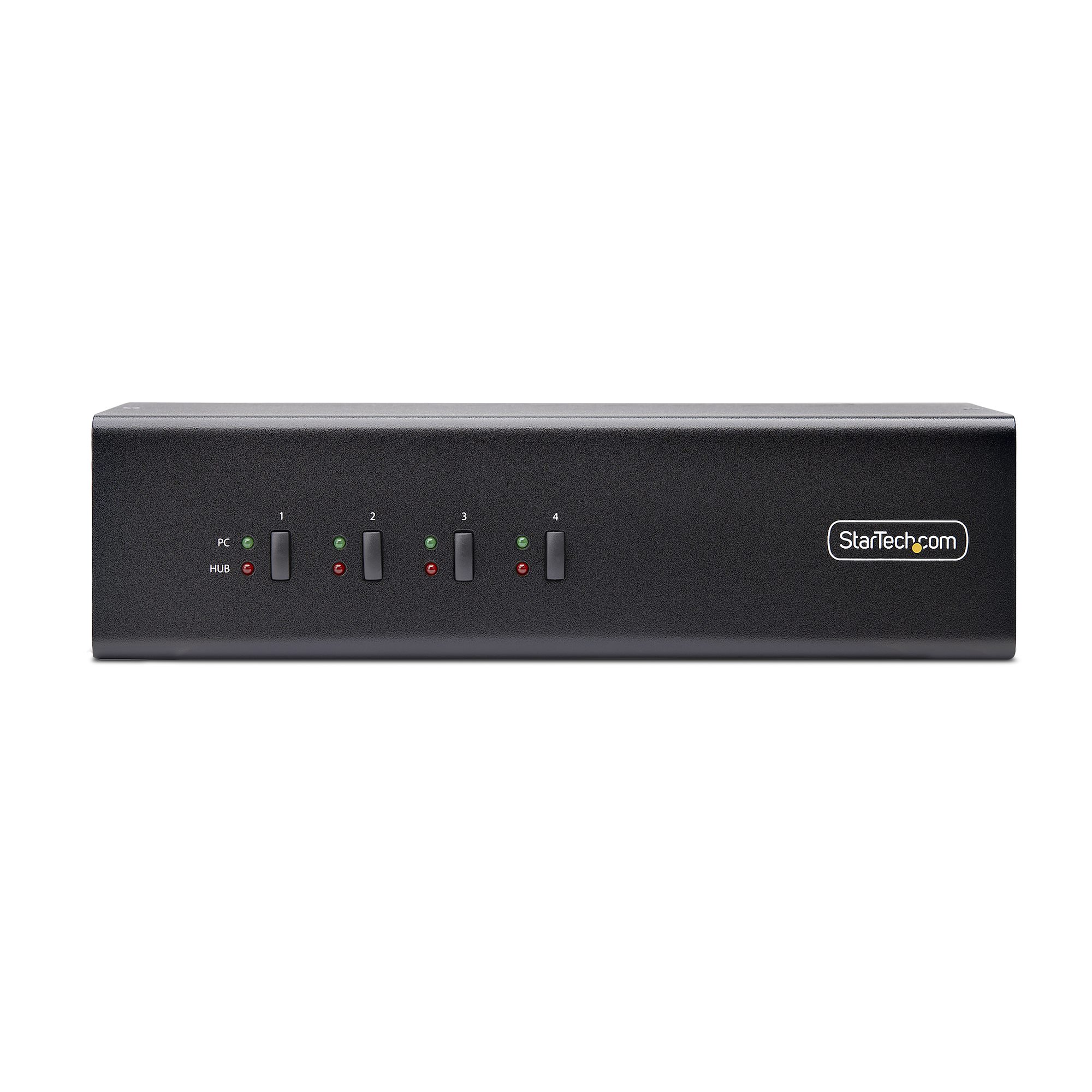 4-Port Dual-Monitor DisplayPort KVM Switch, 4K 60Hz, 2x USB 5Gbps Hub Ports, 2x USB 2.0 HID Ports, Hotkey and Push-Button Switching, TAA Compliant - 4-Port Dual-Monitor DisplayPort KVM Switch, 4K 60Hz, 2x USB 5Gbps Hub Ports, 2x USB 2.0 HID Ports, Hotkey and Push-Button Switching, TAA Compliant -