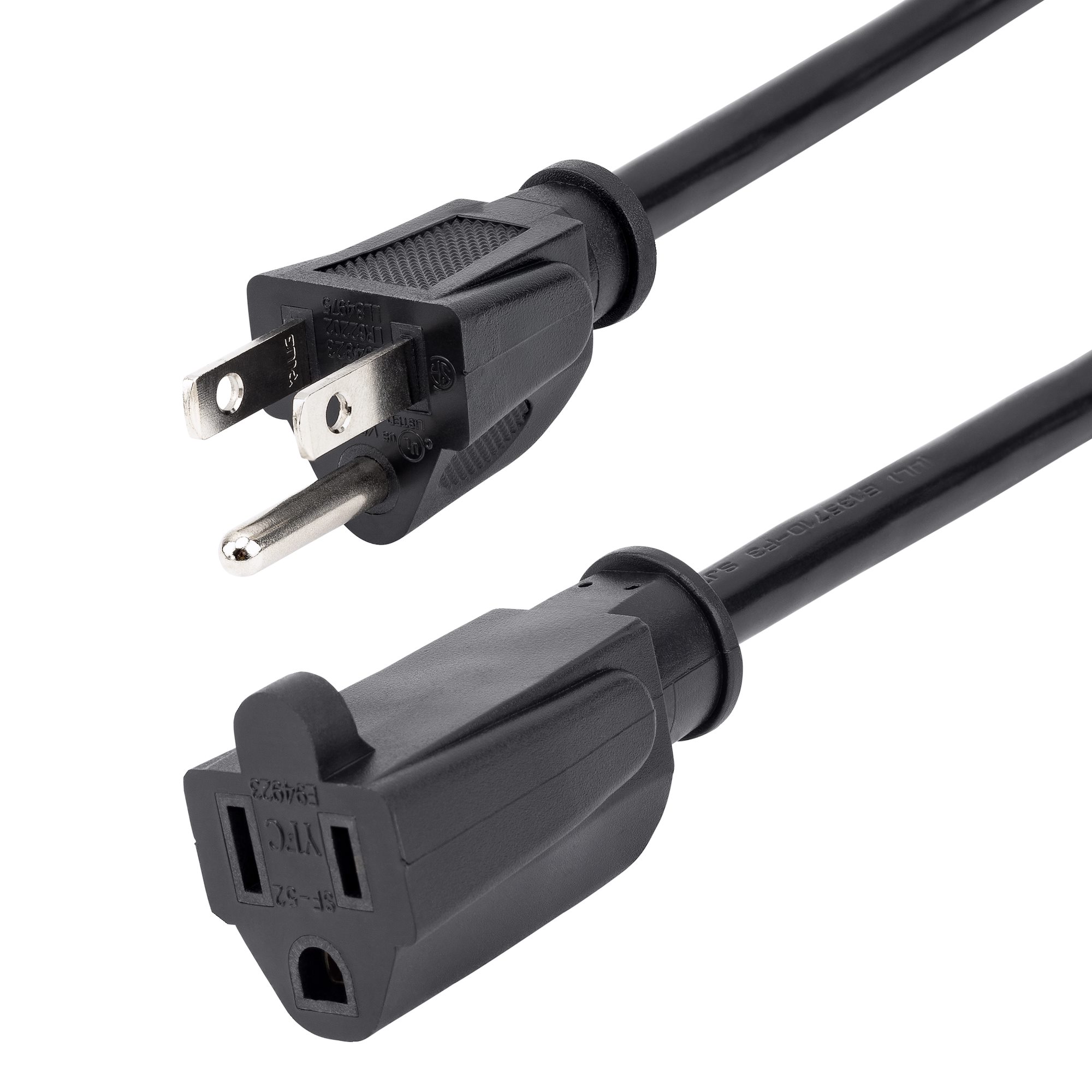 12in Short Extension 5-15R to 5-15P - Power Cables - External | StarTech.com