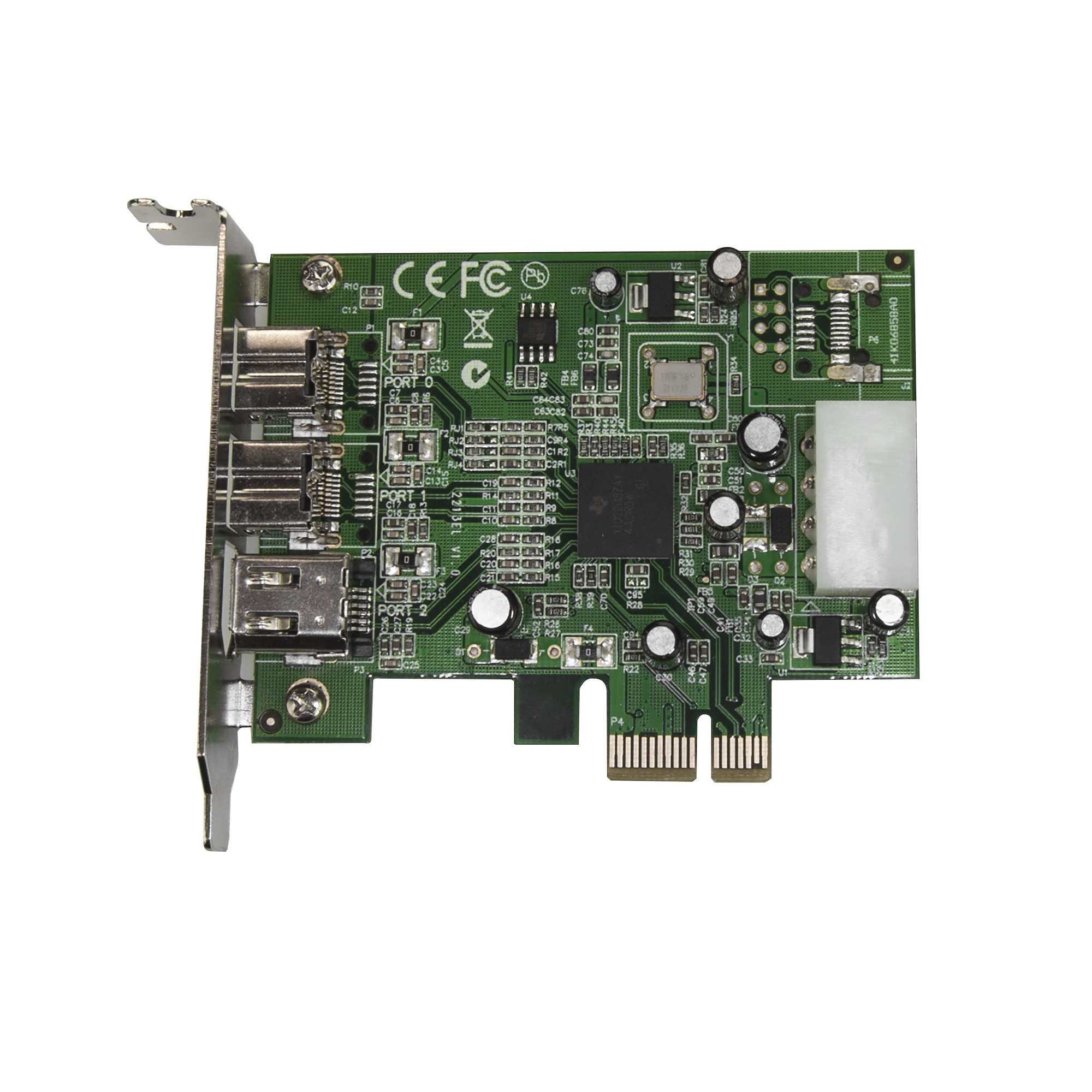 3 Port 2b 1a Low Profile 1394 PCI Express FireWire Card Adapter