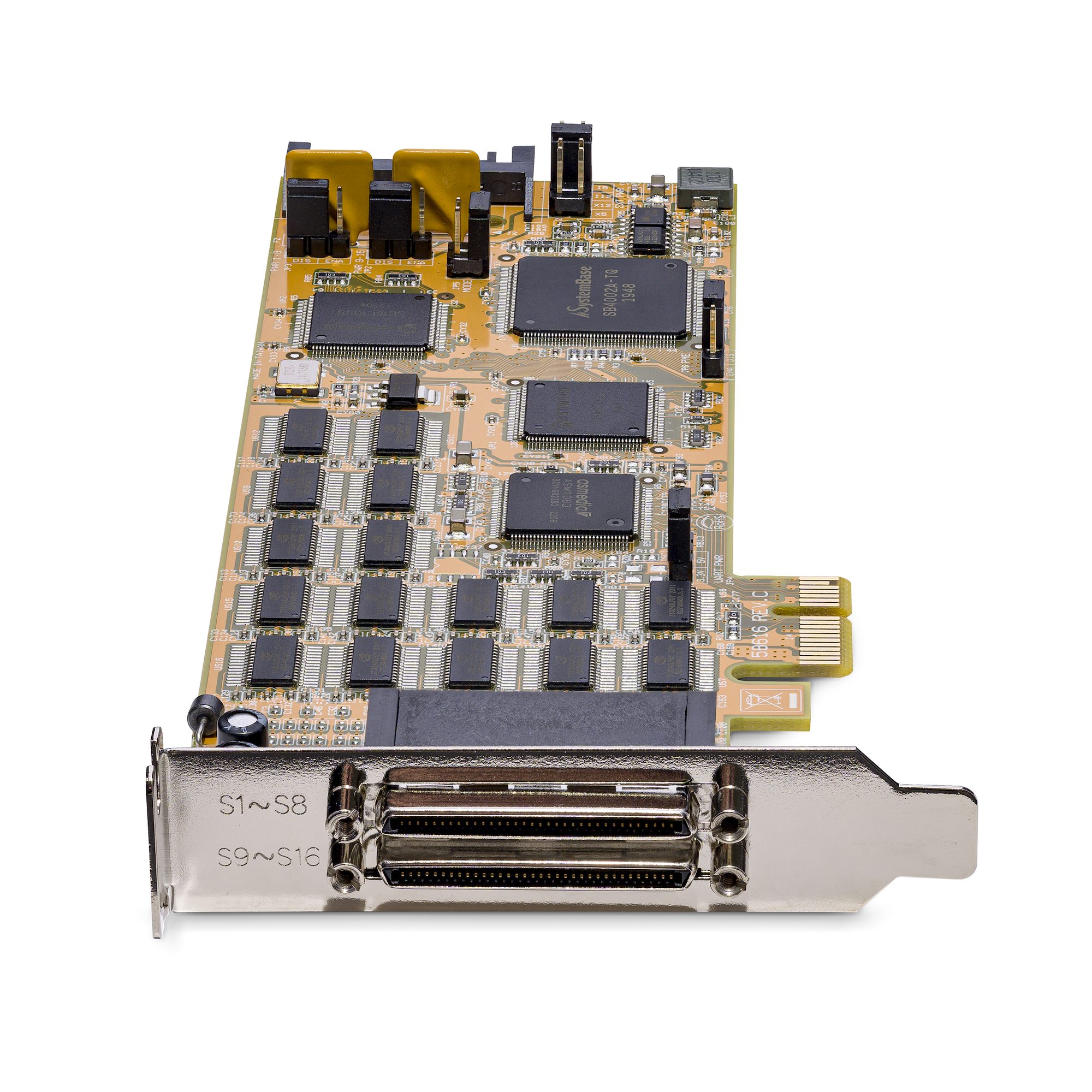 16ポート ロープロファイルシリアルカード - RS232 - PCI Express