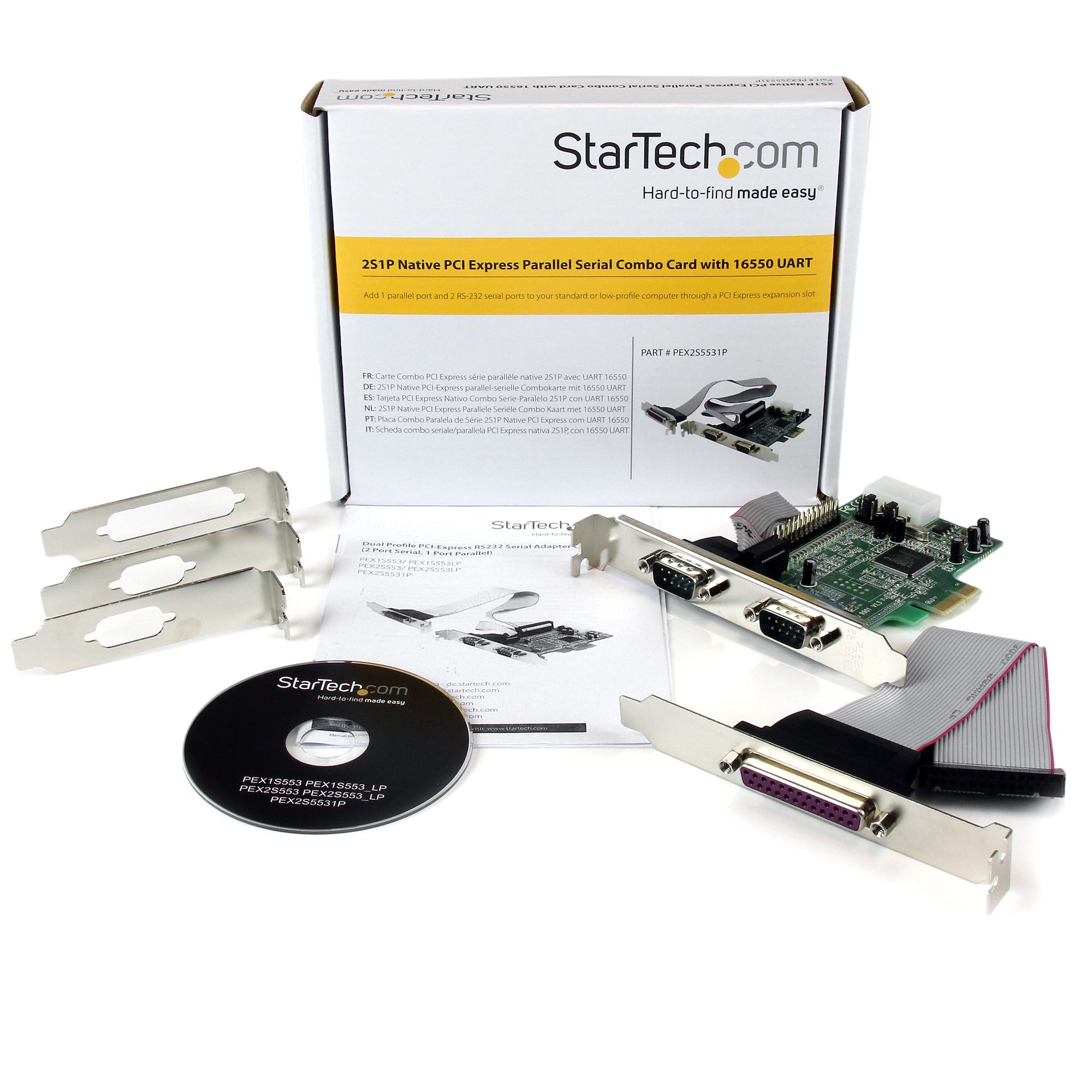 Serial Parallel PCI IEEE 1284 Card PCI Serial Adapter StarTech.com 2S1P PCI Serial Parallel Combo Card with 16550 UART 