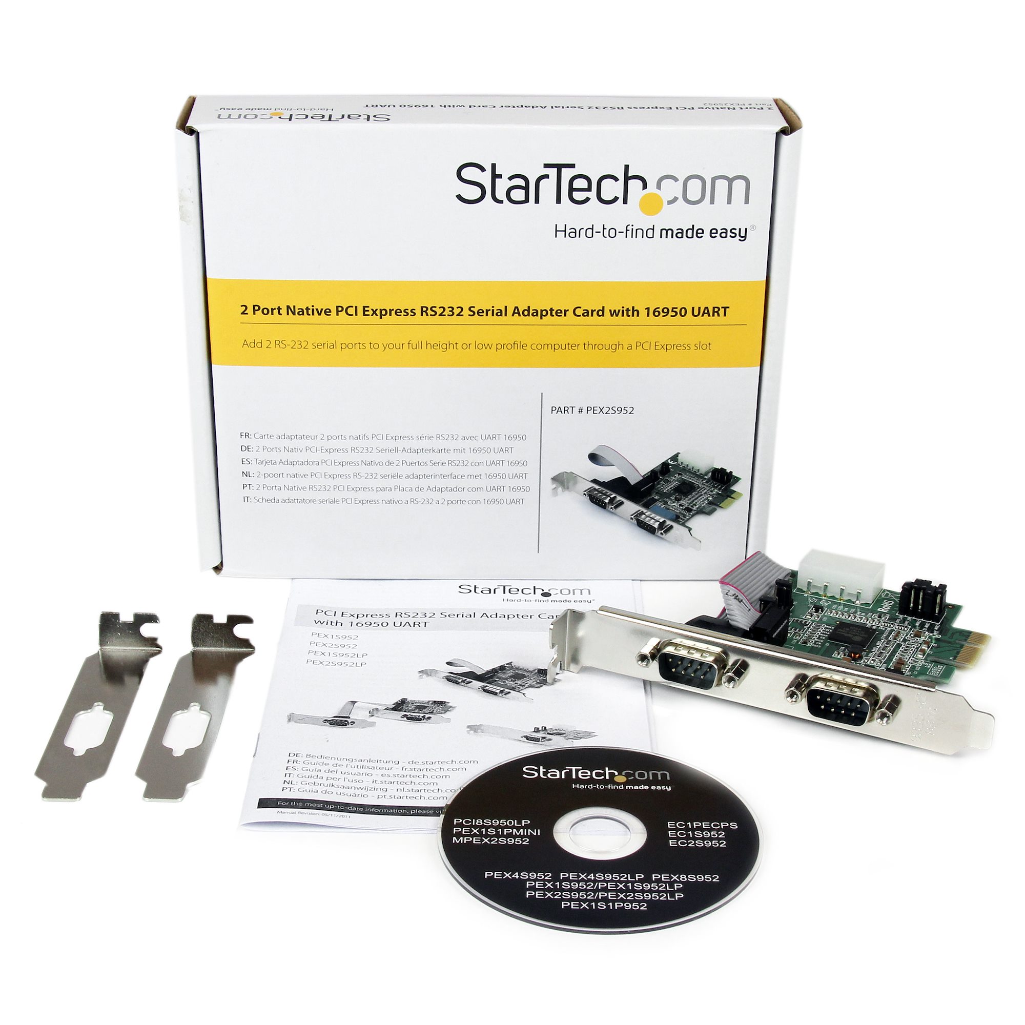 StarTech.com PEX2S952LP Tarjeta adaptadora PCI Express de 2 Puertos 
