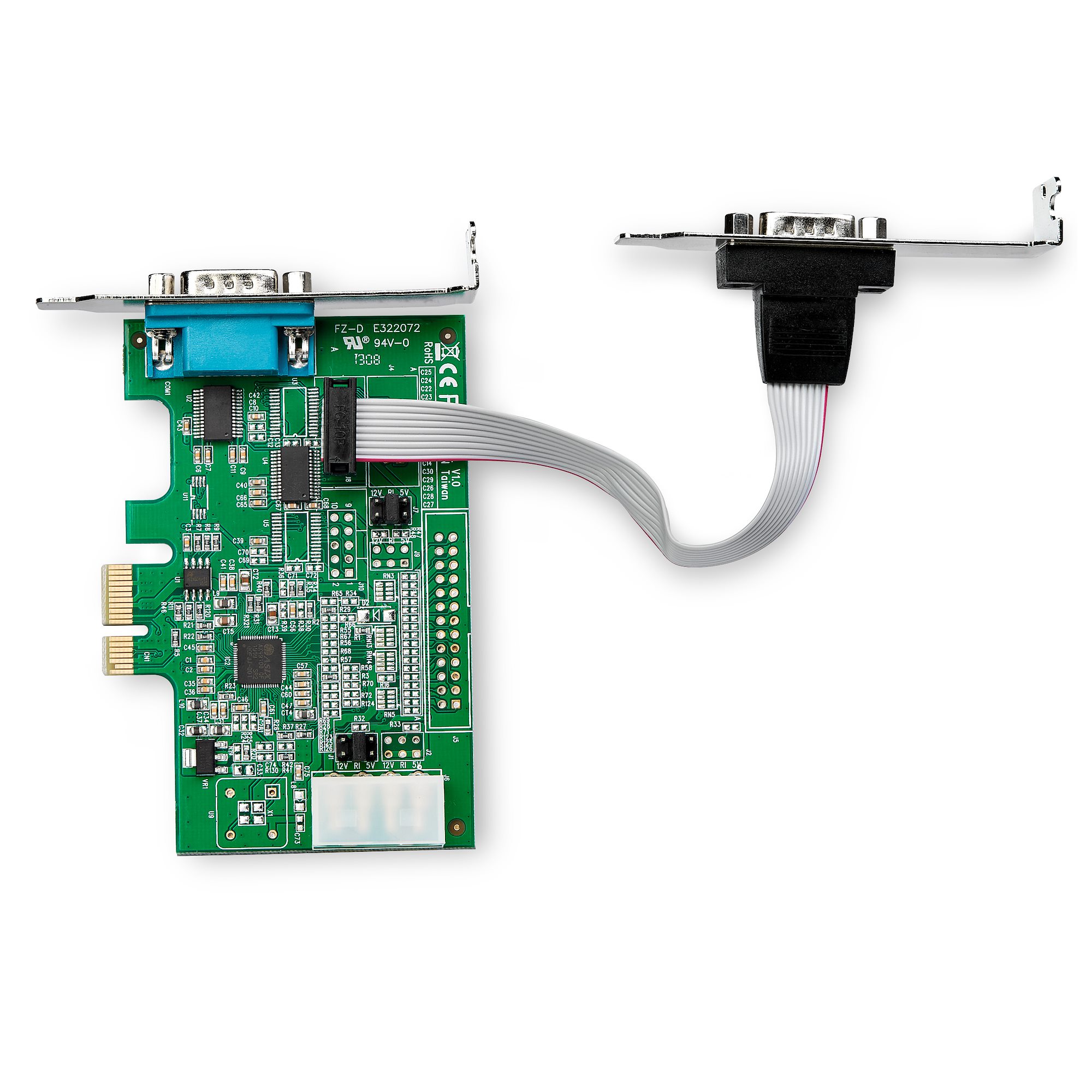 Scheda PCI Seriale RS232 A 2 Porte – Doppia DB9, 115.2Kbps, FIFO 256 Byte, Staffa Standard E Low Profile, Per Windows E Linux