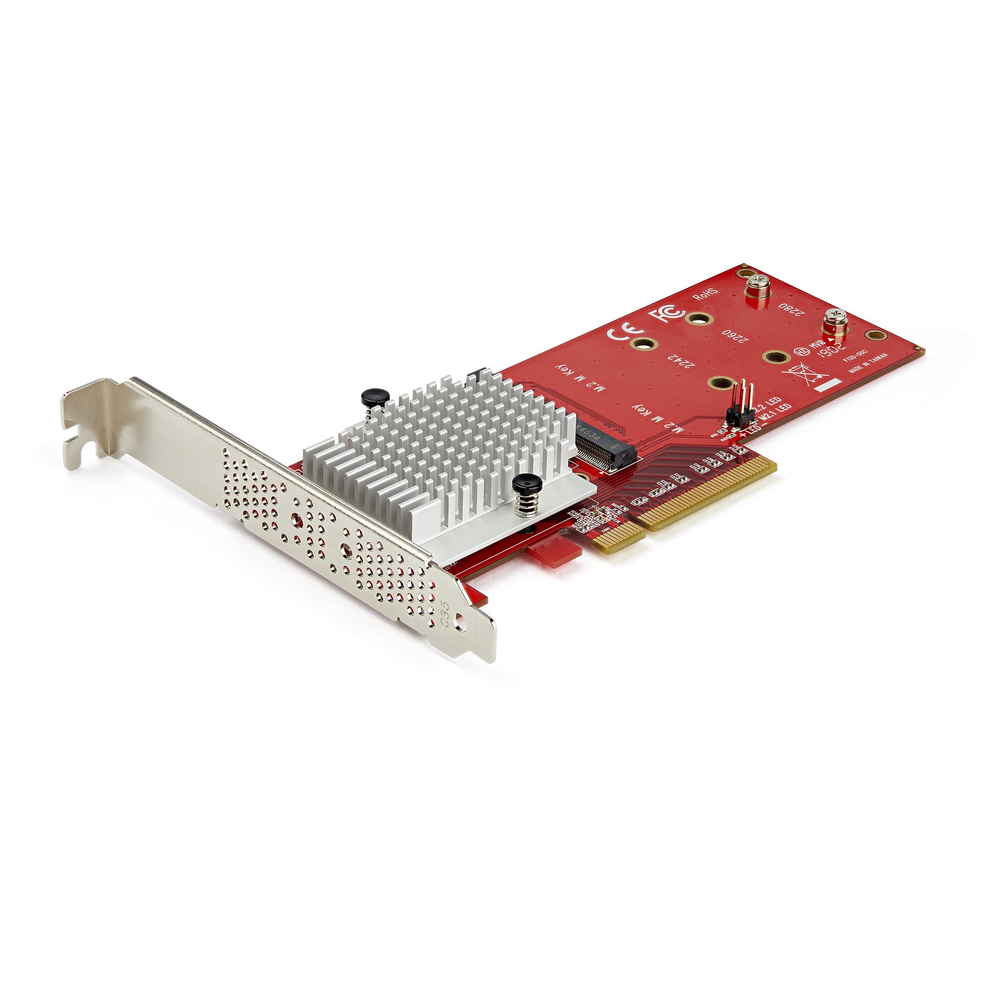 M.2 NVME to PCIe 3.0 x16 Adapter with Aluminum Heatsink Solution NVME SSD to PCI-e 3.0 x 16 Host Controller Expansion Card PCIe-NVMe & PCIe-AHCI 