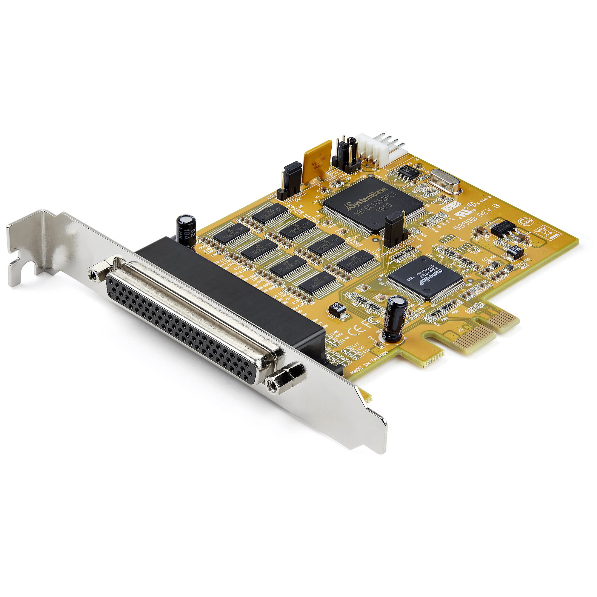 シリアル8ポート増設PCI Expressインターフェースカード／16C1050 UART内蔵／8x RS232C PCIe拡張カード／15kV  ESD保護／Windows & Linux対応