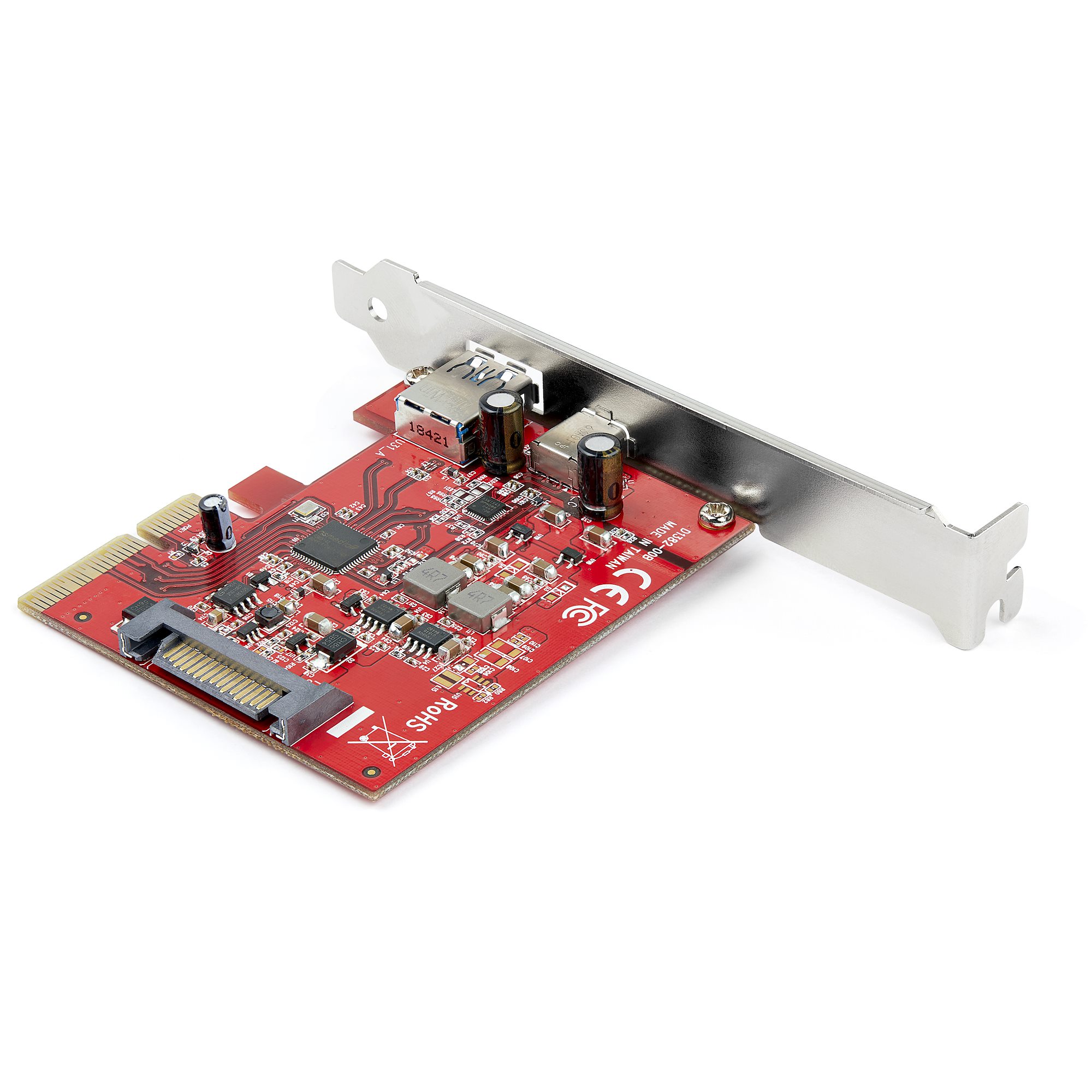 ORICO Adaptateur 2 Ports USB 3.1 PCI Express 10 Gbps Card Adapter PCIe 1x USB-C et 1x USB-A Gen II pour PC de Bureau Windows 