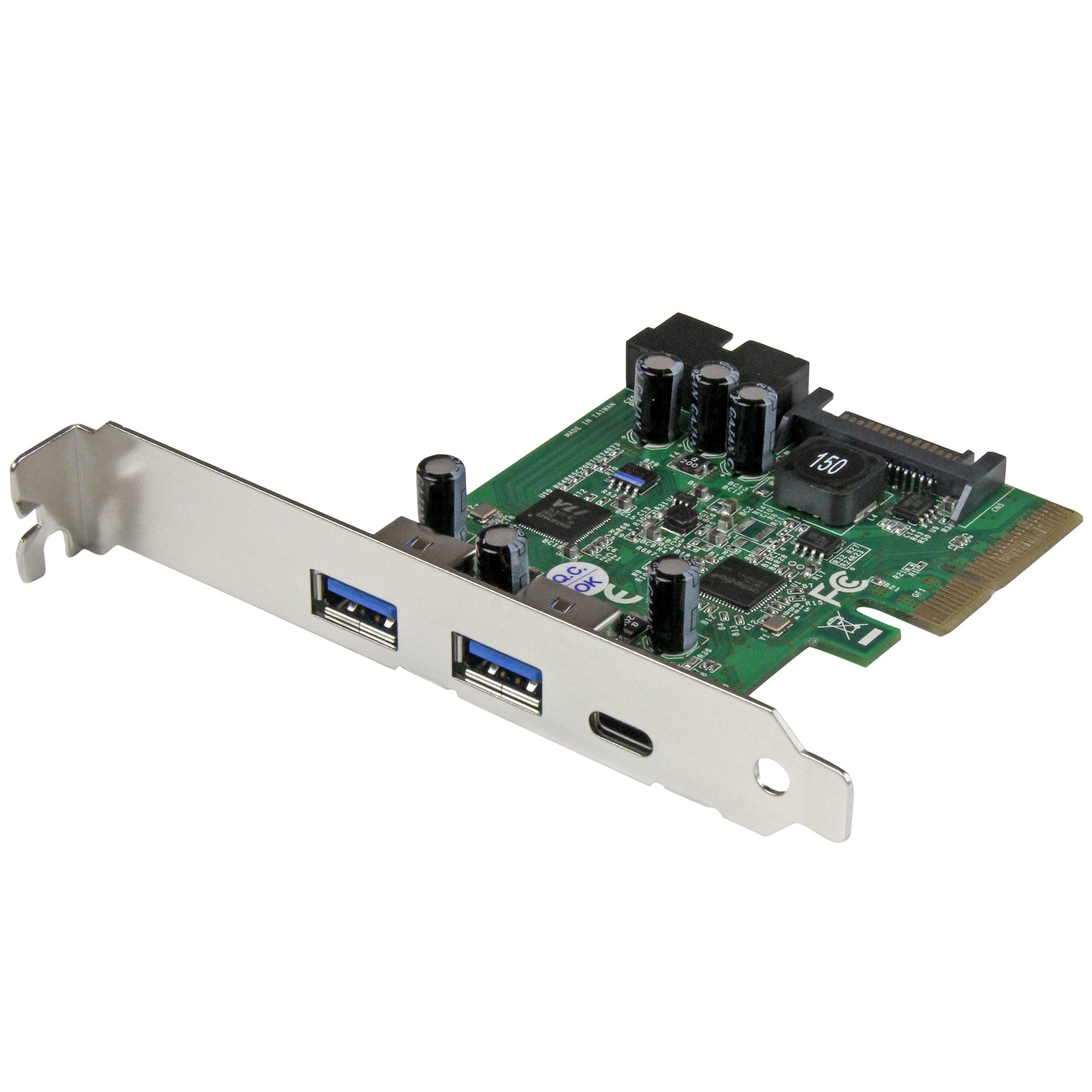 5ポート USB 3.1（10Gbps）増設PCI Expressインターフェースボード　1x USB-C/ 2x USB-A/ 2x  内部ポート（5Gbps）