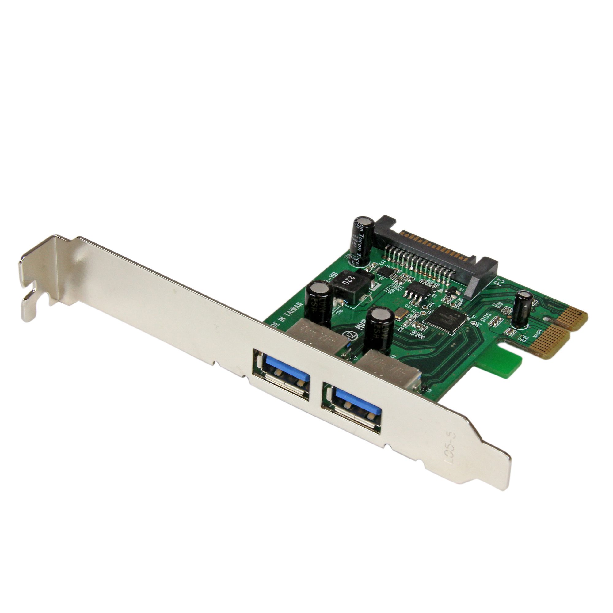 StarTech.com Carte Contrôleur PCI Express vers 2 Ports USB 3.0 avec UASP Alimentation LP4 PEXUSB3S25 