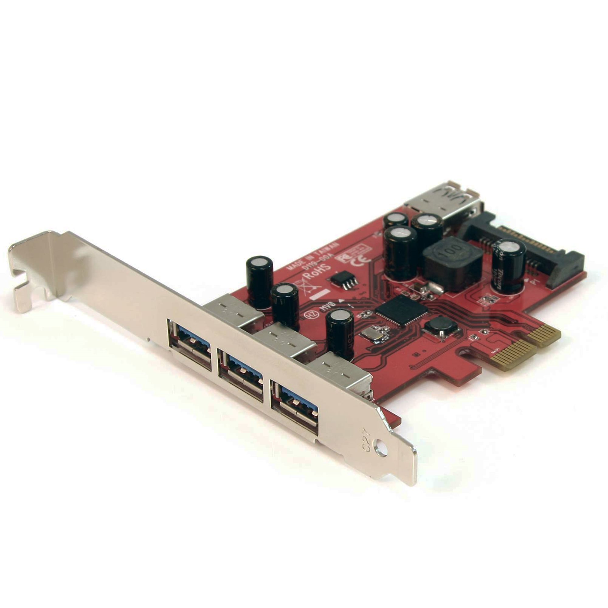 4 Port USB 3.0 PCIe Card with SATA Power - USB 3.0 Cards