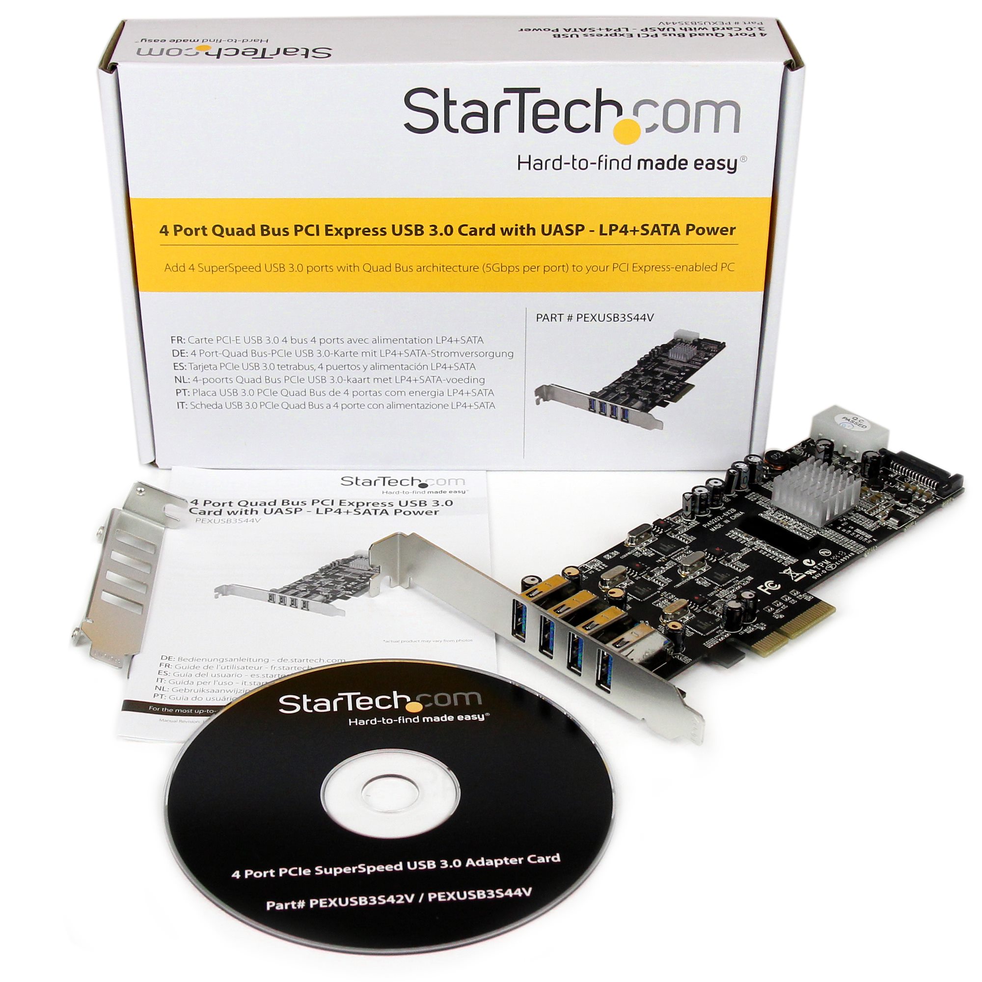 Startech PEXUSB3S7 StarTech.com 7 Port PCI Express USB 3.0 Card - 5Gbps -  Standard & Low-Profile - SATA Power - UASP Support - 1 Internal & 6 Ex…