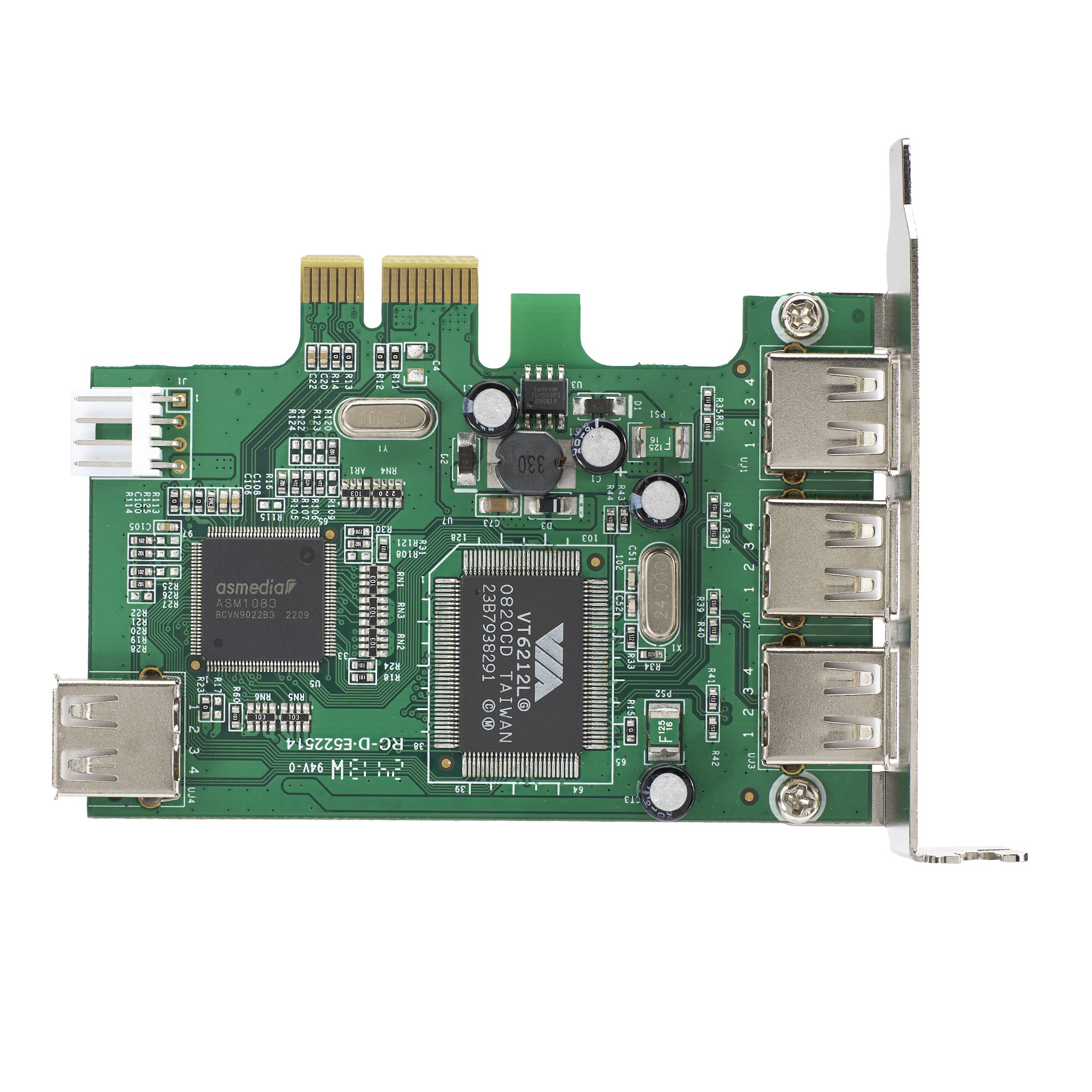 4 Port PCI Express Low Profile High Speed USB Card - TAA