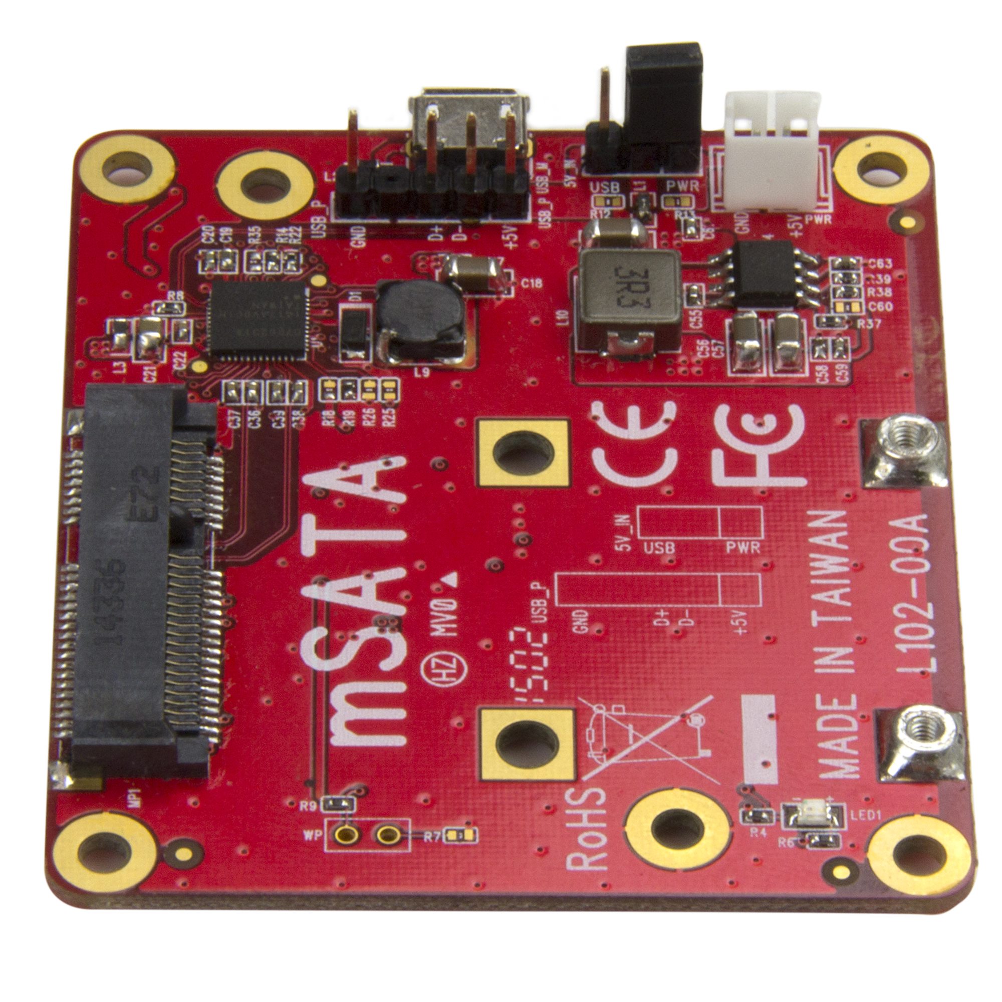 ラズベリーパイ/Raspberry Pi用USB mSATA変換基板 ドライブ アダプタ  コンバータ 日本