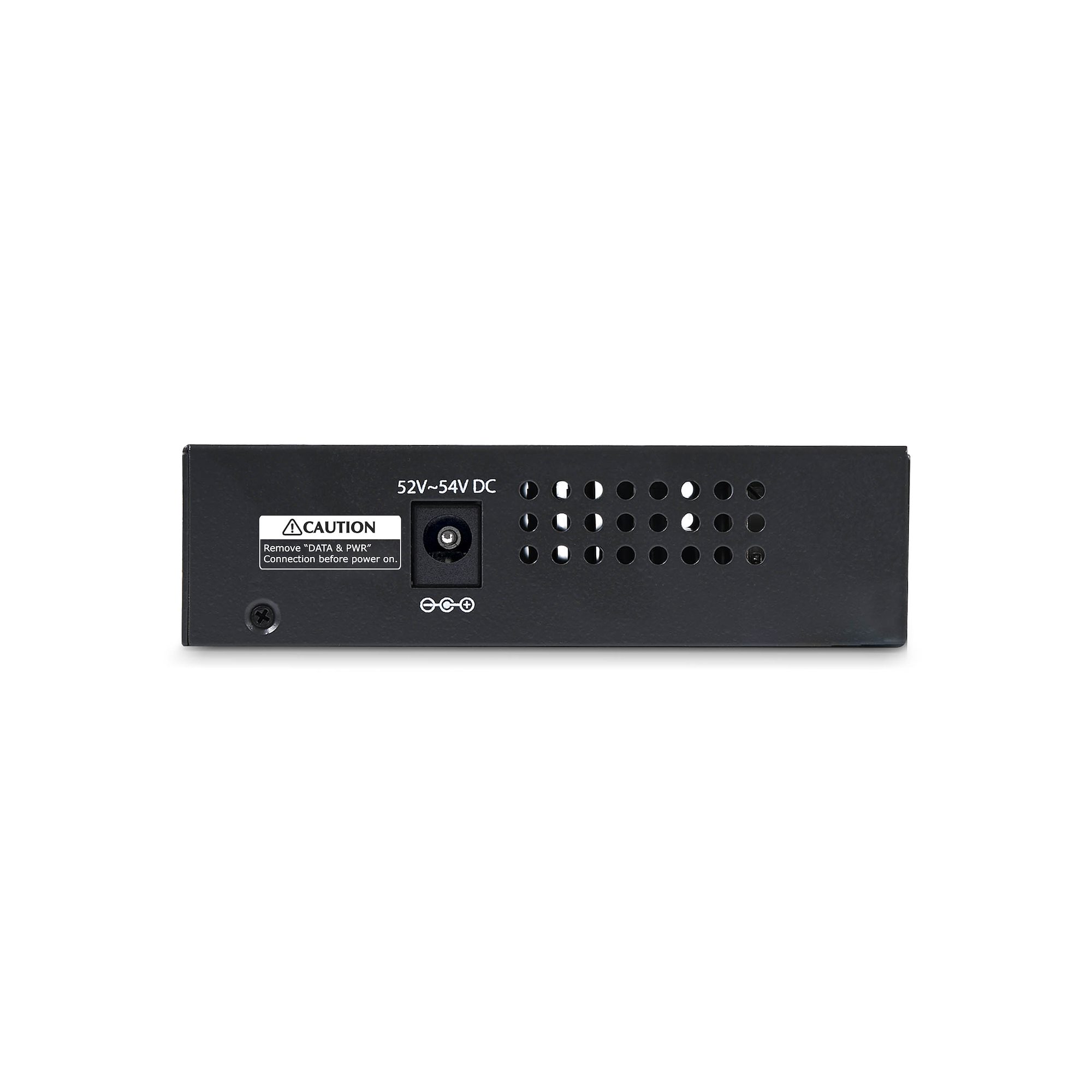 Deliver power and data to four Power over Ethernet devices using