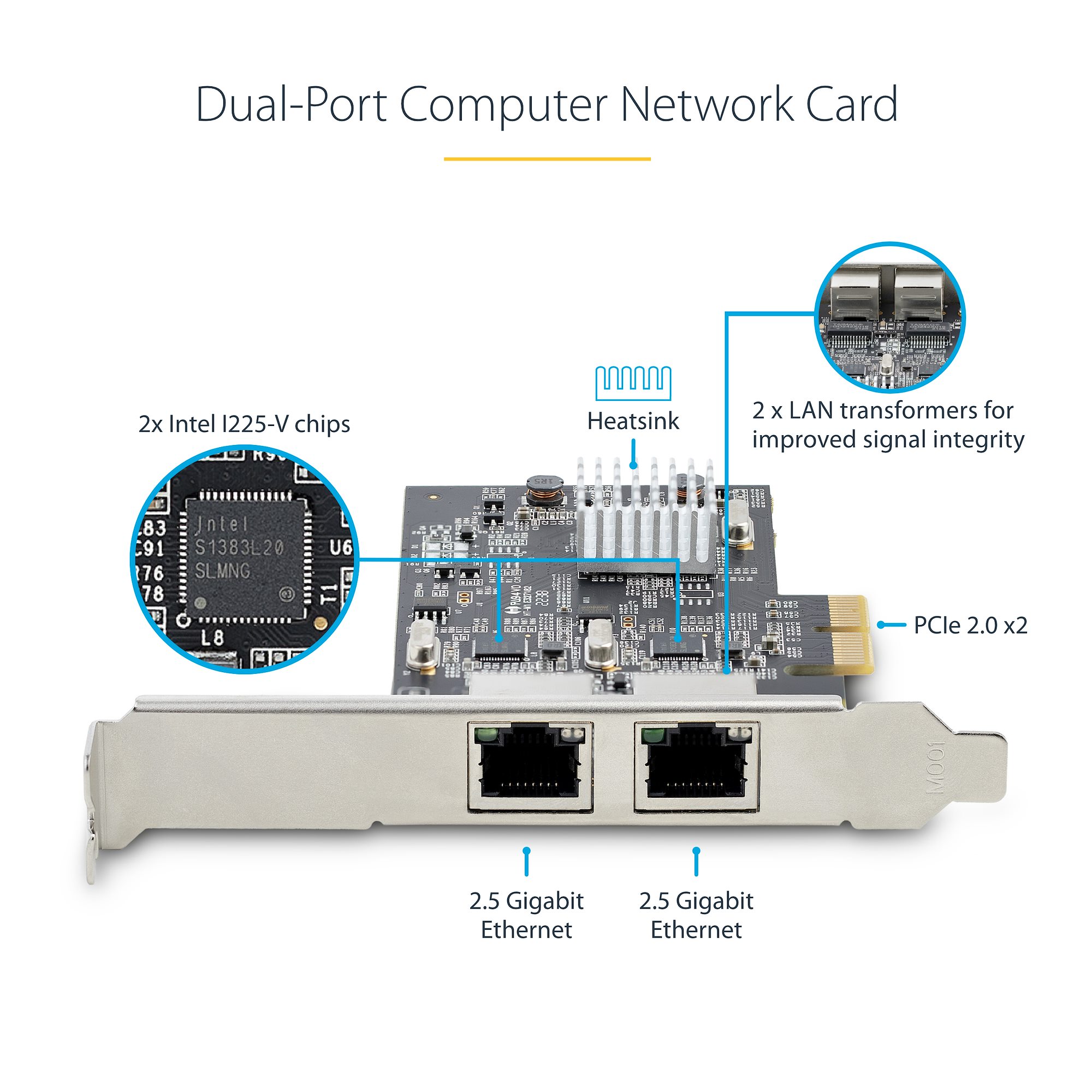 StarTech.com Carte réseau PCI Express à 2 ports 10GBase-T Ethernet