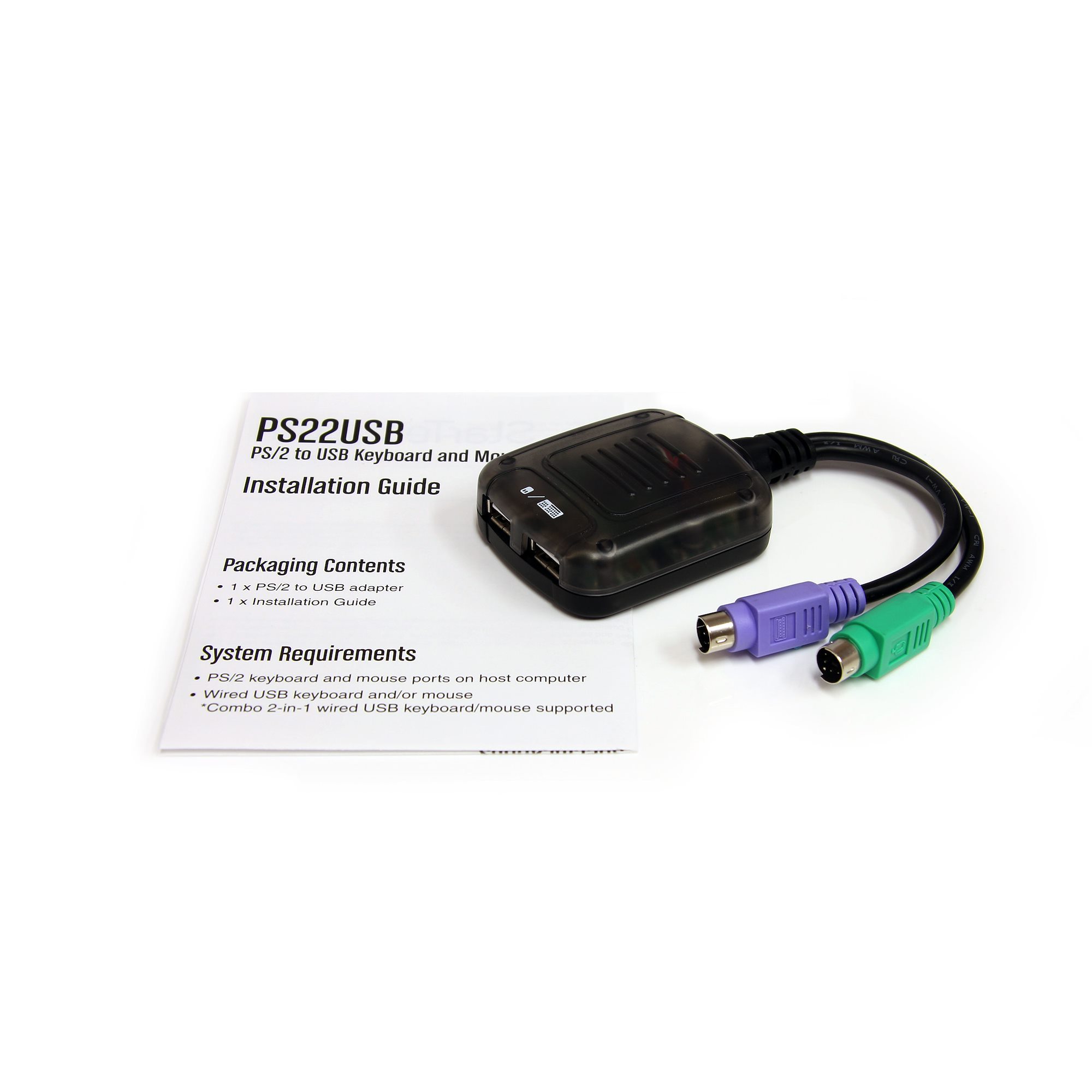 PS/2 auf USB Adapter - Konverter für PS2 Tastatur und Maus auf USB