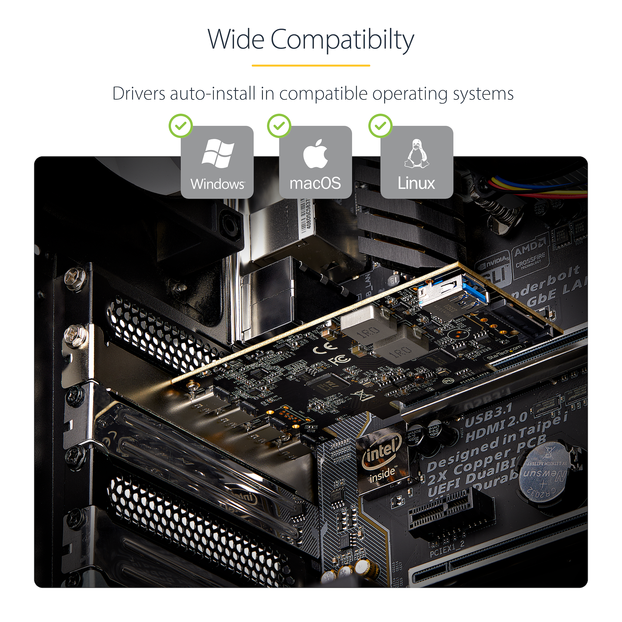Carte PCIe USB à Ports, USB 10Gbps, Carte PCI Express avec - Main Image