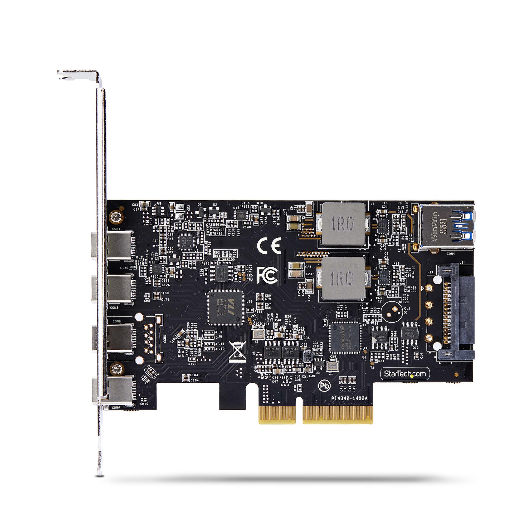 PCI Express拡張カード／PCIe 3.0 x4／4x USB-C + 1x USB-A 3.2 Gen 2