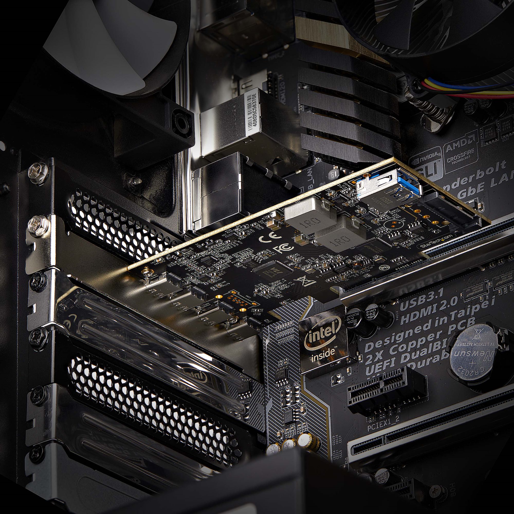 PCI Express拡張カード／PCIe 3.0 x4／4x USB-C + 1x USB-A 3.2 Gen 2