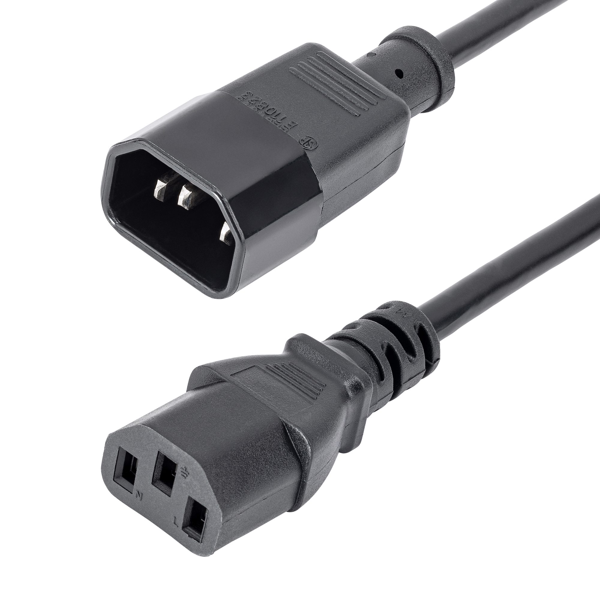 10ft (3m) Power Extension Cord, C14 to C13, 10A 125V, 18AWG, Computer Power  Cord Extension, IEC-320-C14 to IEC-320-C13 AC Power Cable Extension for