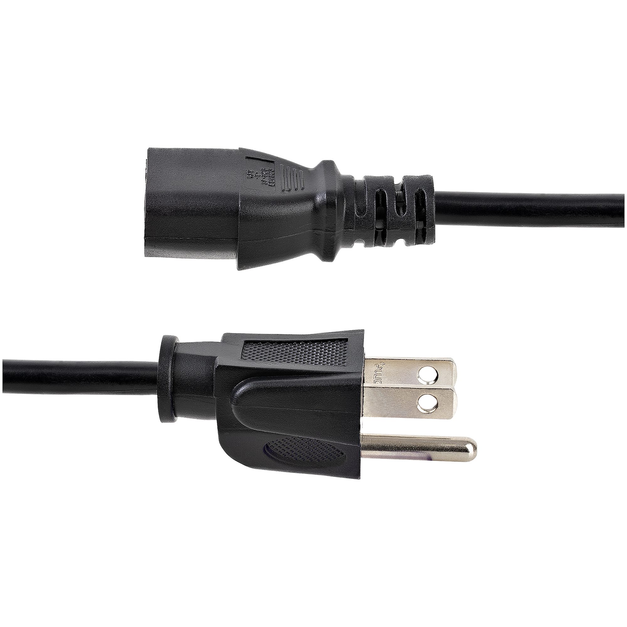 2x 1ft 3-Conductor 14AWG NEMA 5-15P to IEC320 C13 PC Power Cord Cable 3-Prong 
