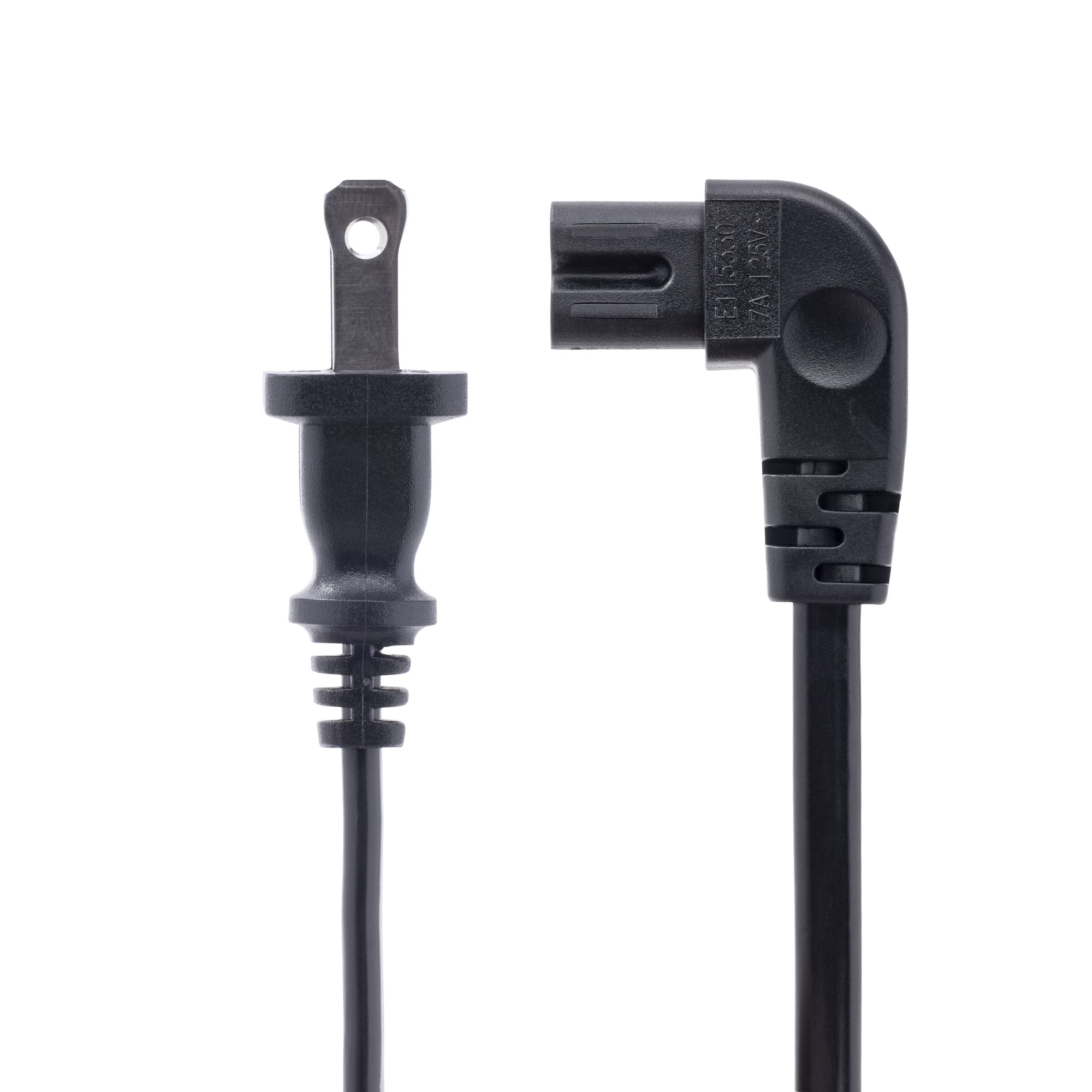 Replacement 2-prong power cord for laptop power bricks and LED TVs
