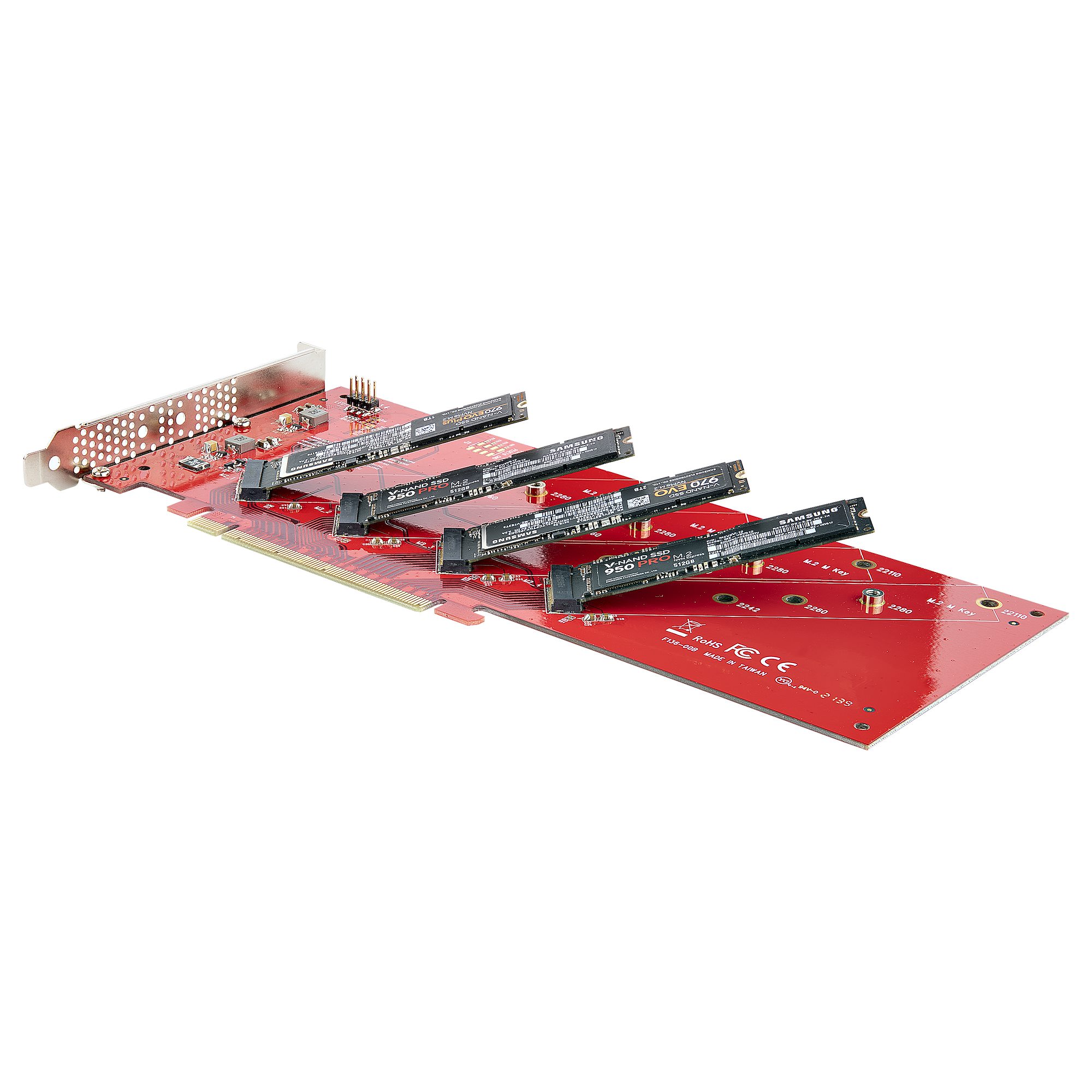 Carte adaptateur StarTech.com 3 ports M.2 SSD (NGFF) - 1 x PCIe