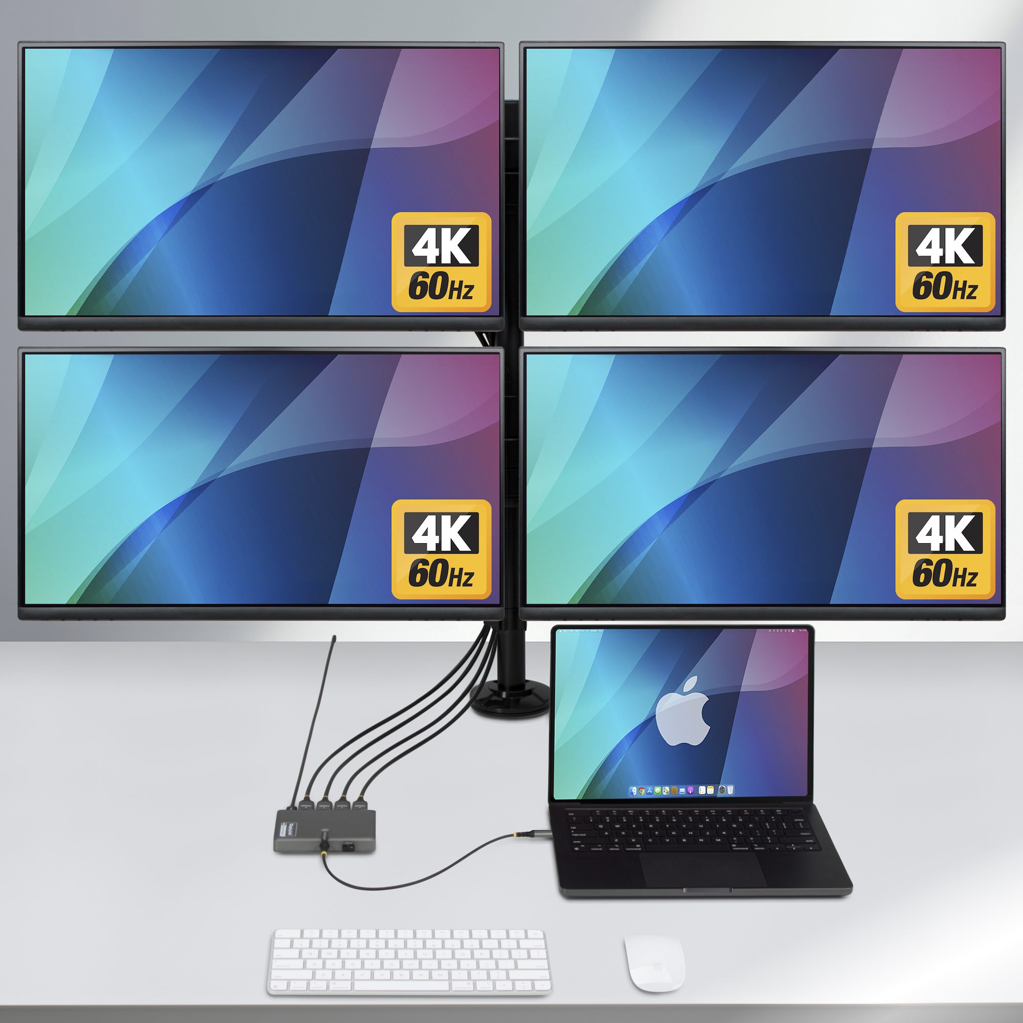 ディスプレイアダプター／USB-C接続／4画面／4K60Hz HDMI／140W USB PD