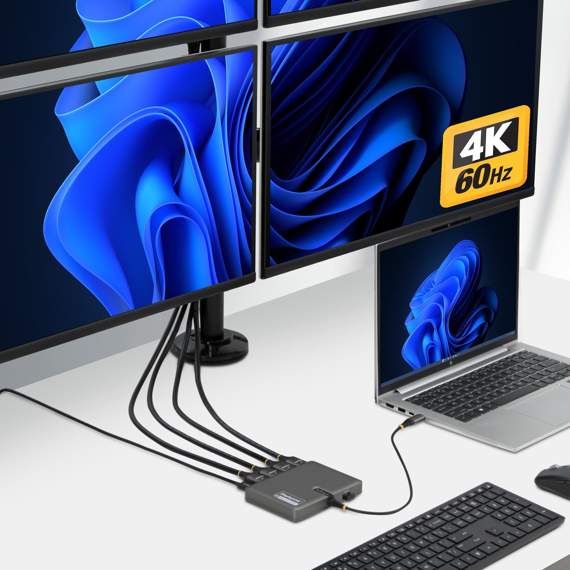 ディスプレイアダプター／USB-C接続／4画面／4K60Hz HDMI／140W USB PD