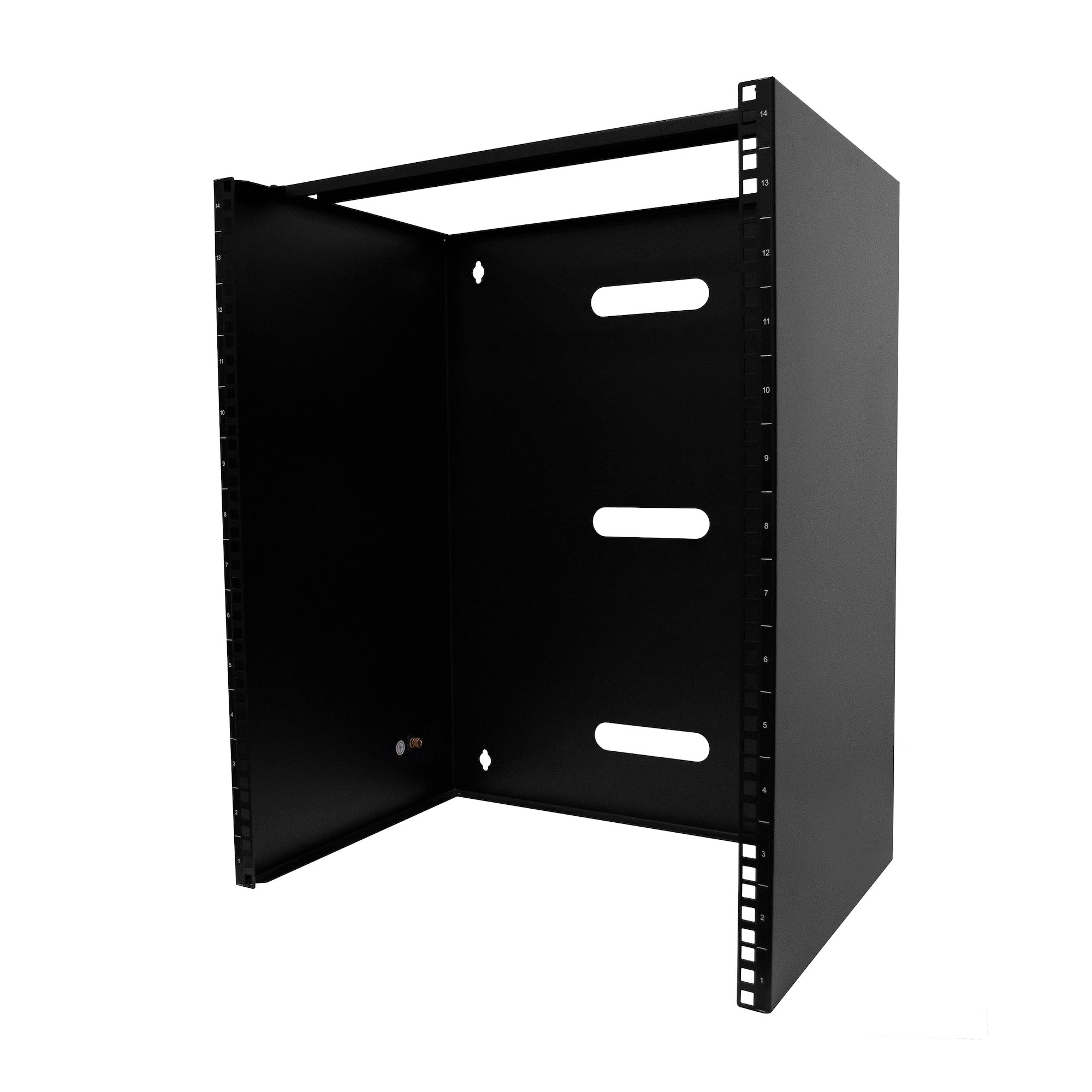 14U Wall Mount Network Rack - 14 (35.5cm) Deep (Low Profile) - 19 Patch  Panel Bracket for Shallow Server, IT Equipment, Network Switches 