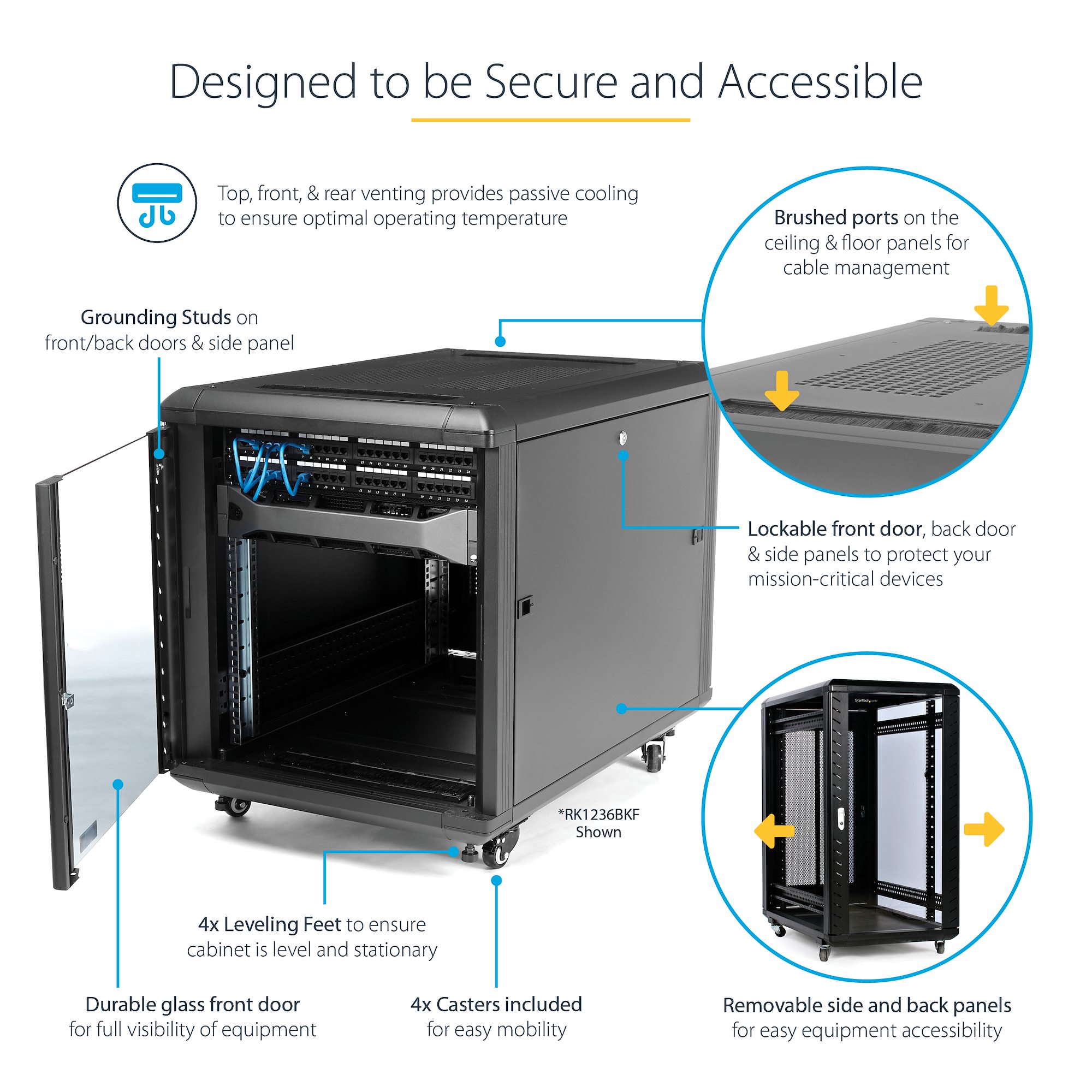サーバーラック　StarTech.com 15U 4-Post 15U Mobile Open Frame Server Rack, Four Post 19