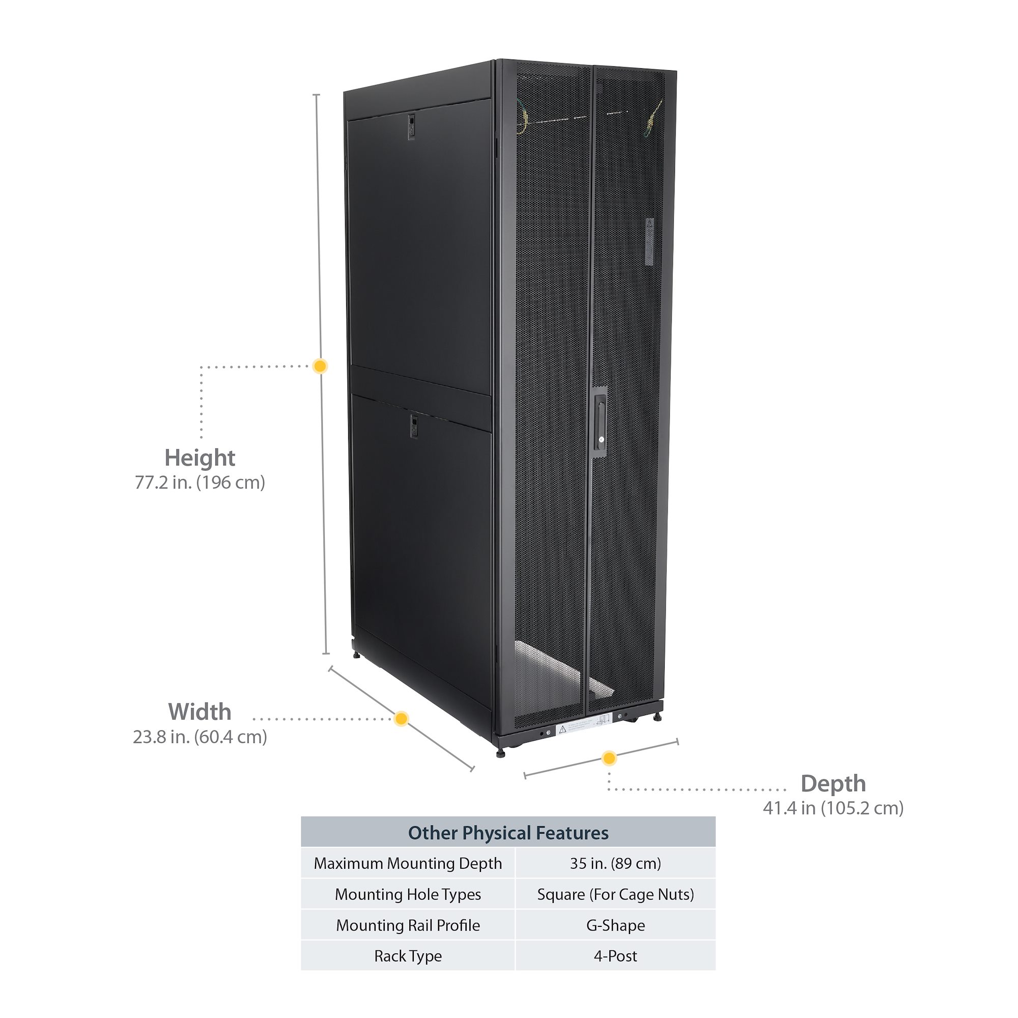 42U Server Rack Cabinet 3-40in w/Casters - サーバーラック | StarTech.com 日本