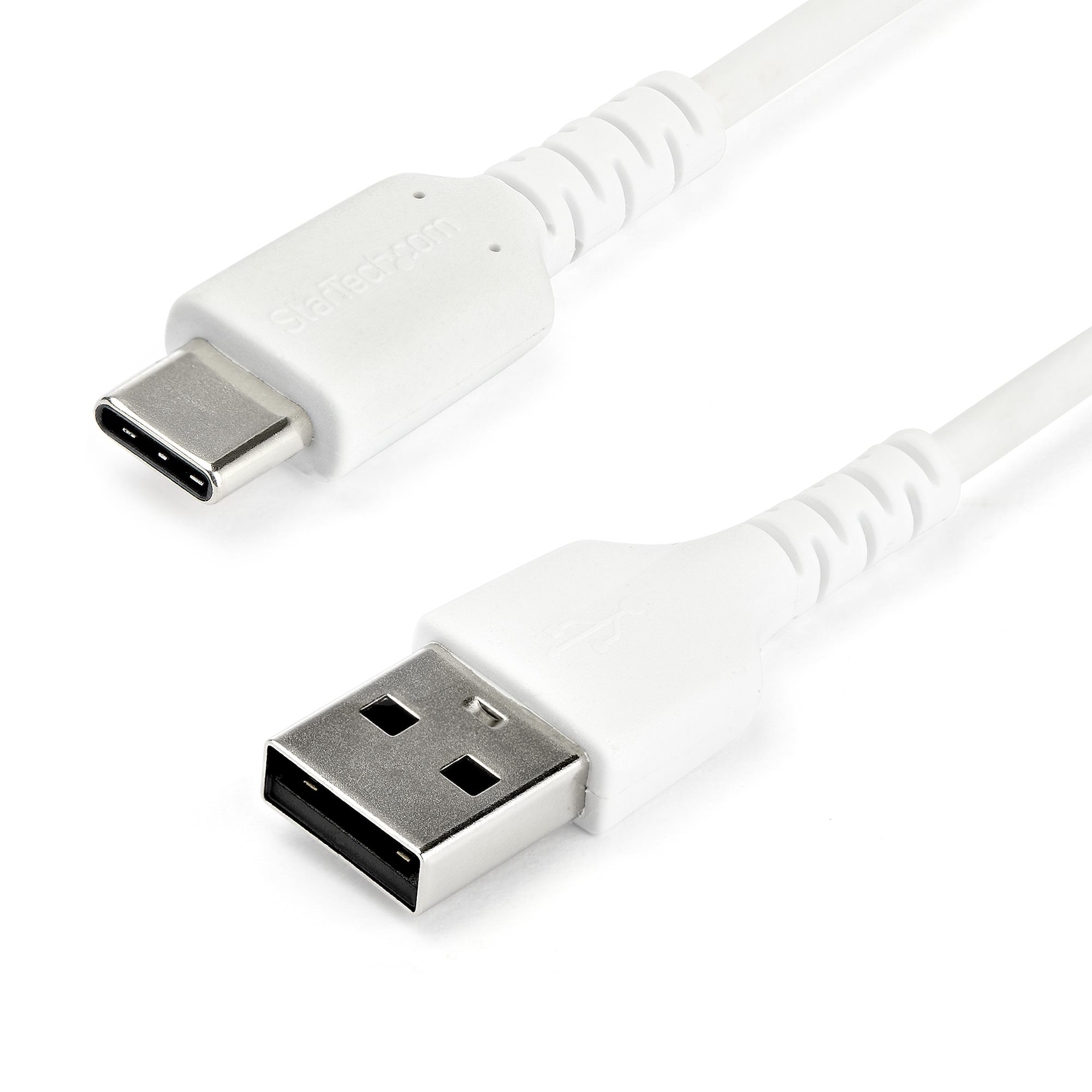 USBケーブル／USB 2.0 Type-A - Type-C／2m／3A／高耐久 アラミド繊維補強／オス オス／ホワイト／充電 & データ転送  同期／タイプC コネクター