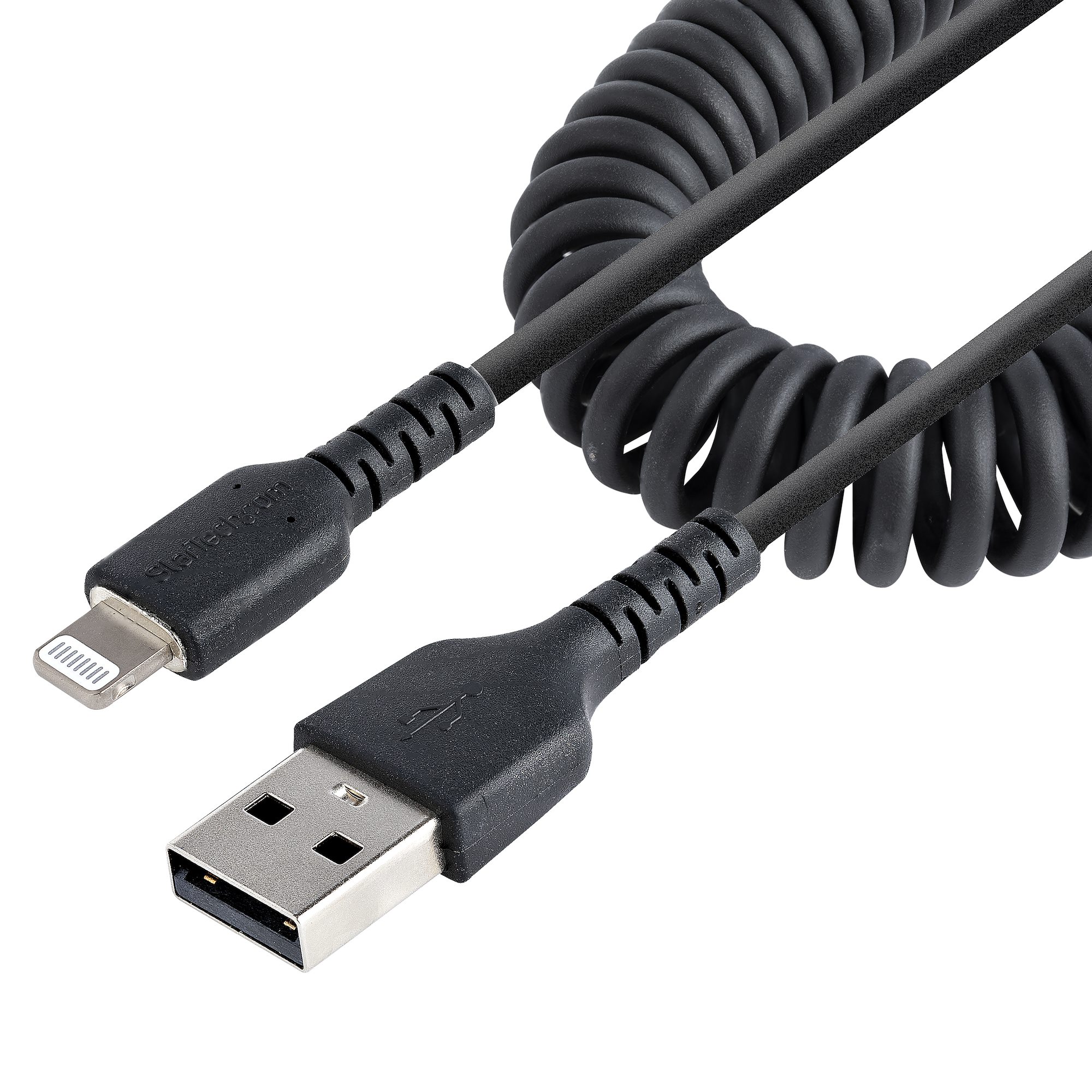 1m/3ft USB to Lightning Cable, Coiled - Lightning Cables, Cables