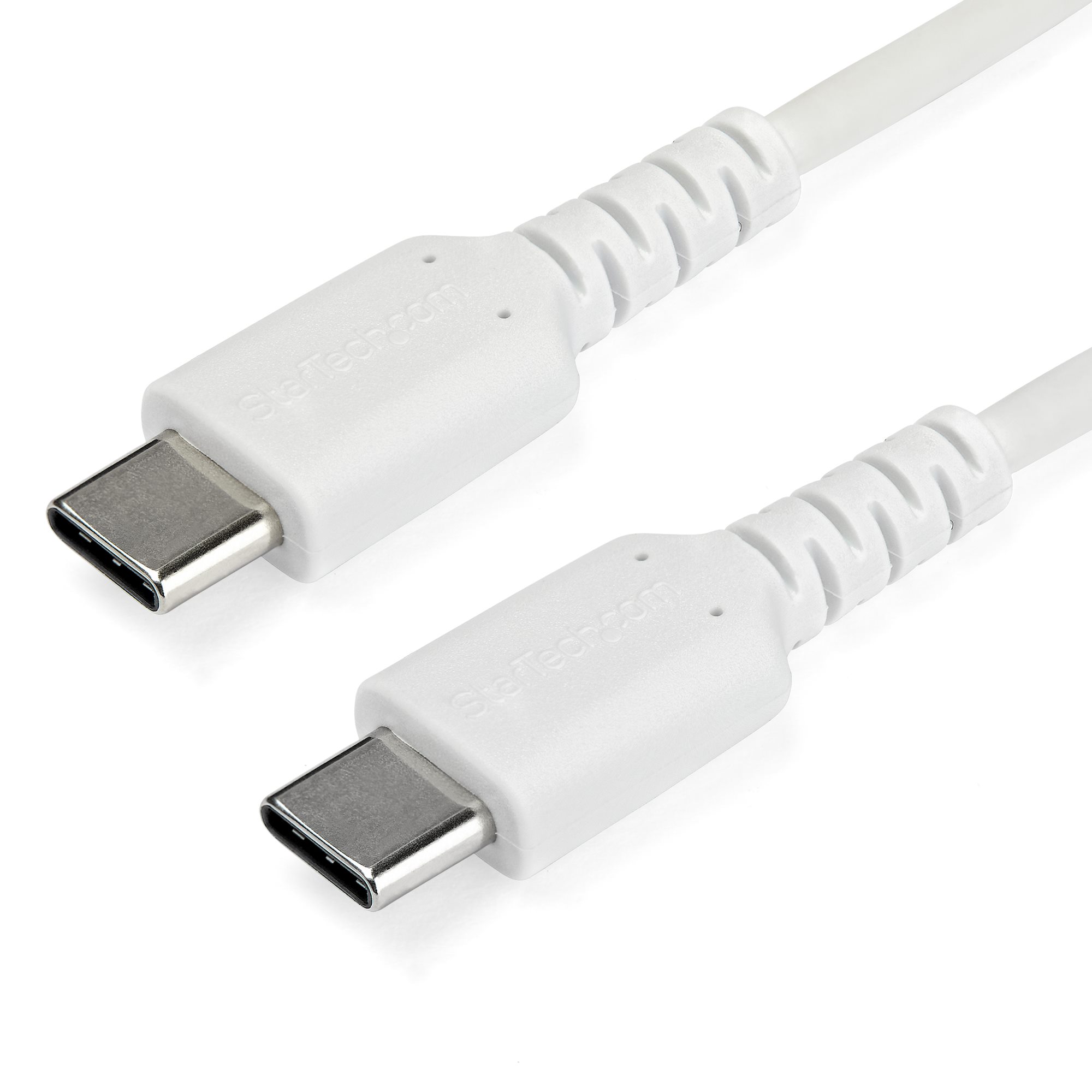 1m USB C Charging Cable - Durable Fast Charge & Sync USB 2.0 Type C to USB  C Laptop Charger Cord - TPE Jacket Aramid Fiber M/M 60W White - Samsung S10 