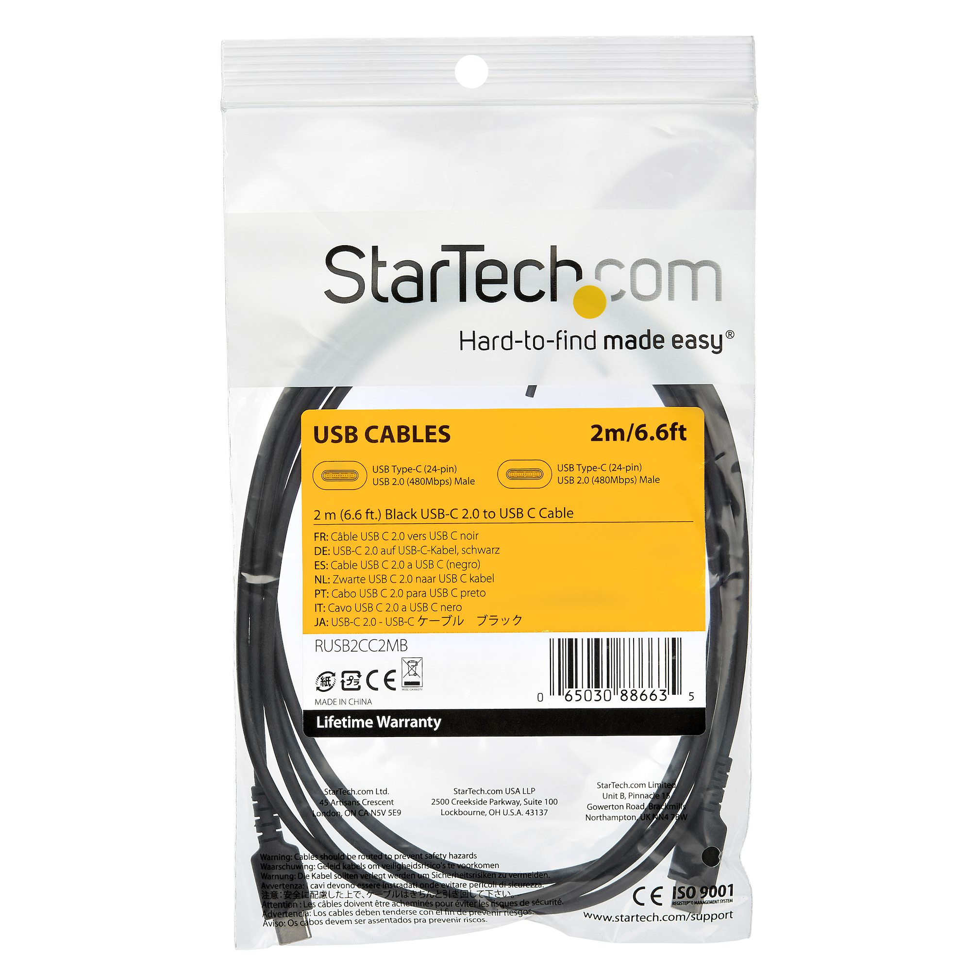 StarTech.com Chargeur Mural USB C - Chargeur USB C pour Ordinateur Portable  60W PD - Câble de 2m - Adaptateur Secteur Universel