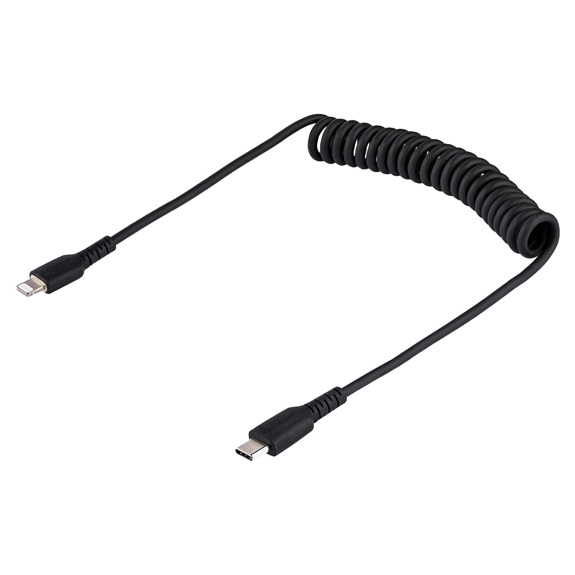 50cm/20in USB C Lightning Cable, Coiled - Lightning Cables, Cables