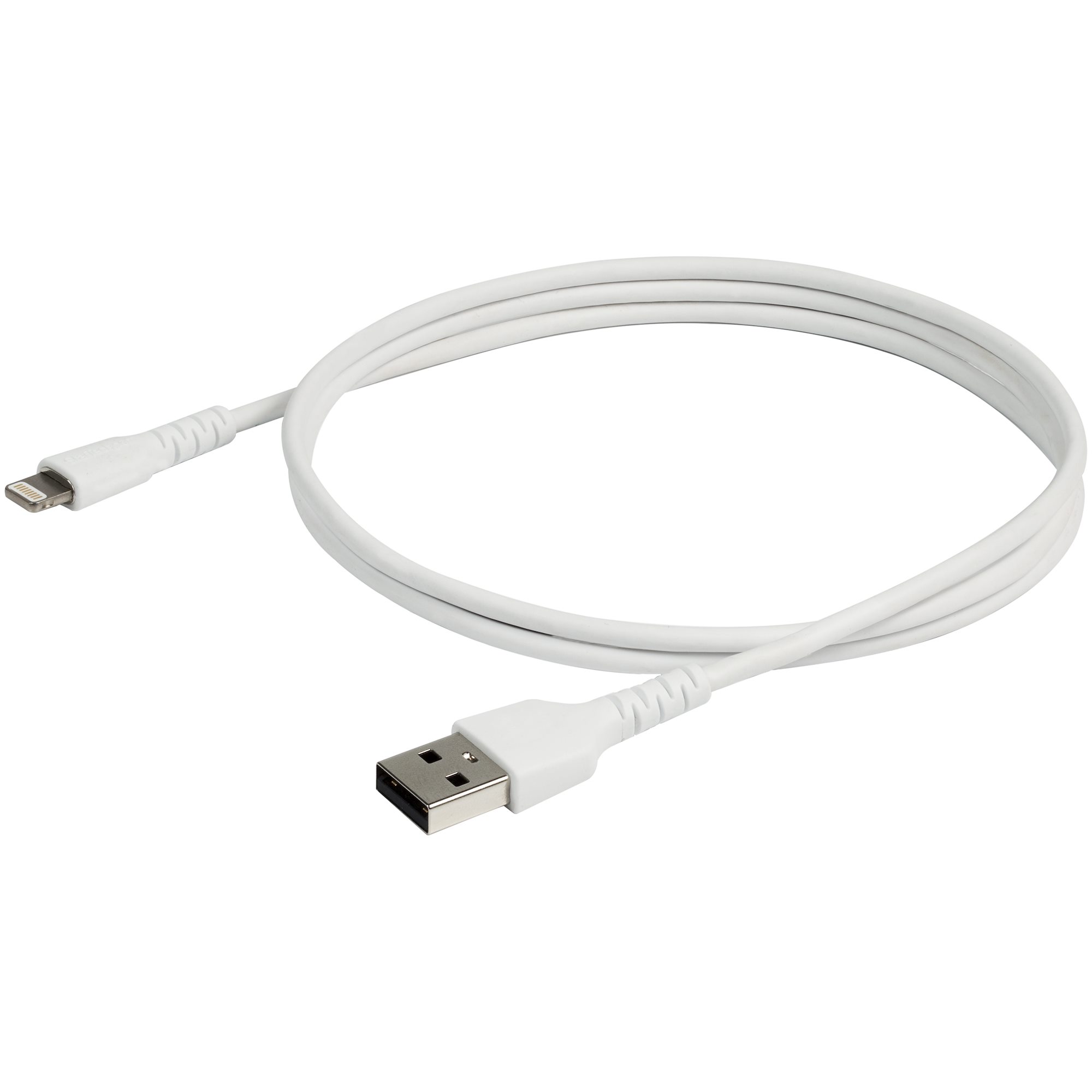 高耐久Lightning - USB-Aケーブル／1m／ホワイト／アラミド繊維補強／iPhone 12、iPad対応／Apple  MFi認証／アップルライトニング - USB Type-A充電同期ケーブル