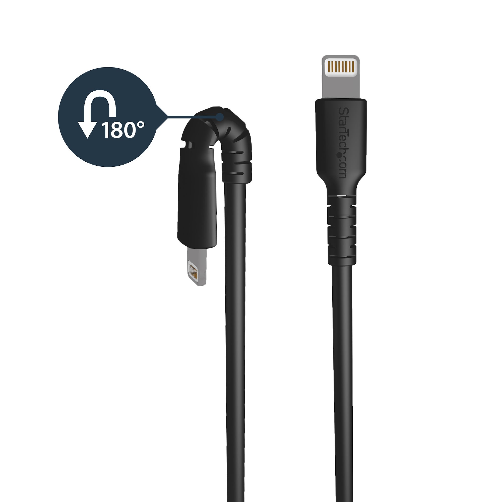 StarTech.com 50cm (20in) USB to Lightning Cable, MFi Certified, Coiled  iPhone Charger Cable, Black, Durable TPE Jacket Aramid Fiber, Heavy Duty  Coil