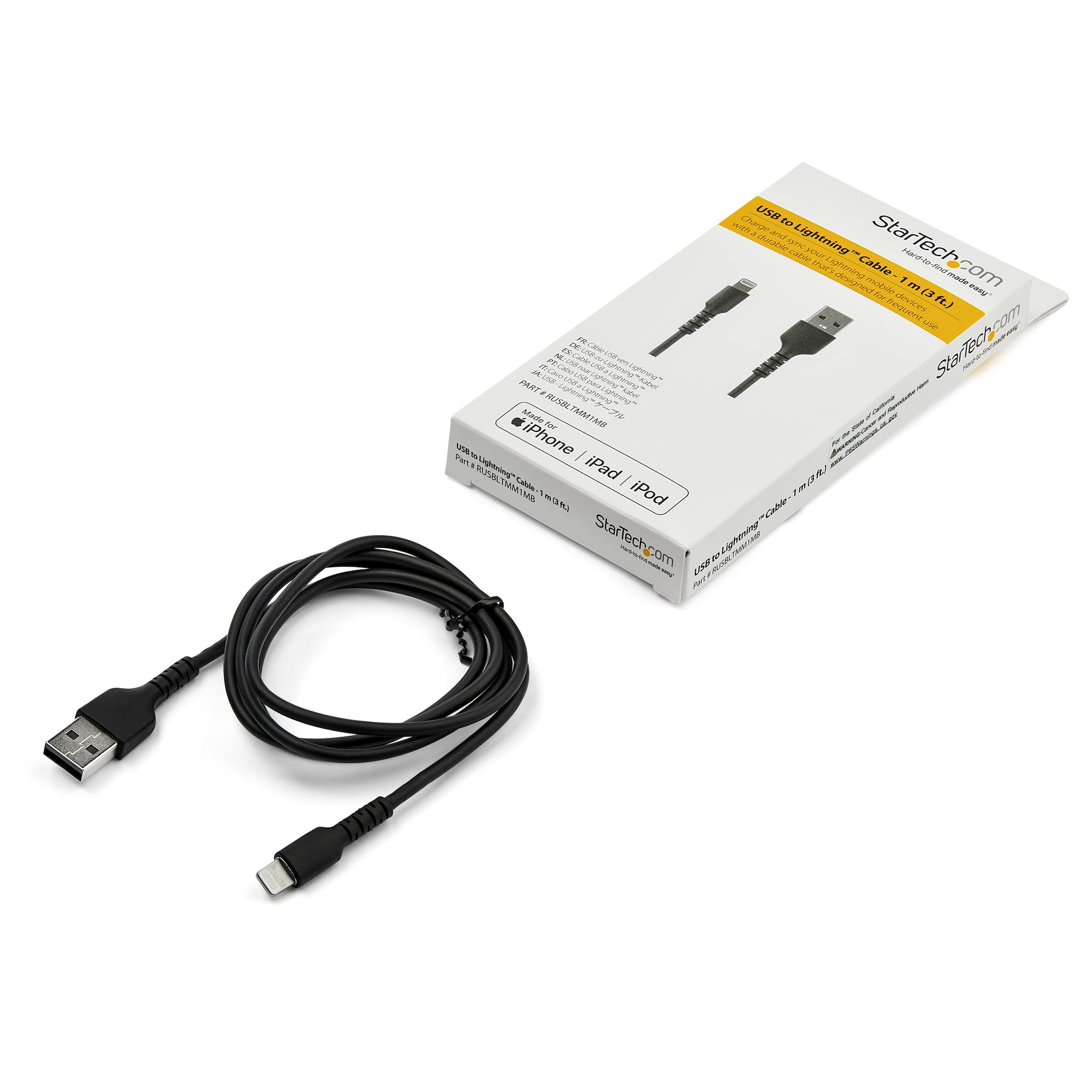 高耐久Lightning - USB-Aケーブル／1m／ブラック - ライトニングケーブル | StarTech.com 日本