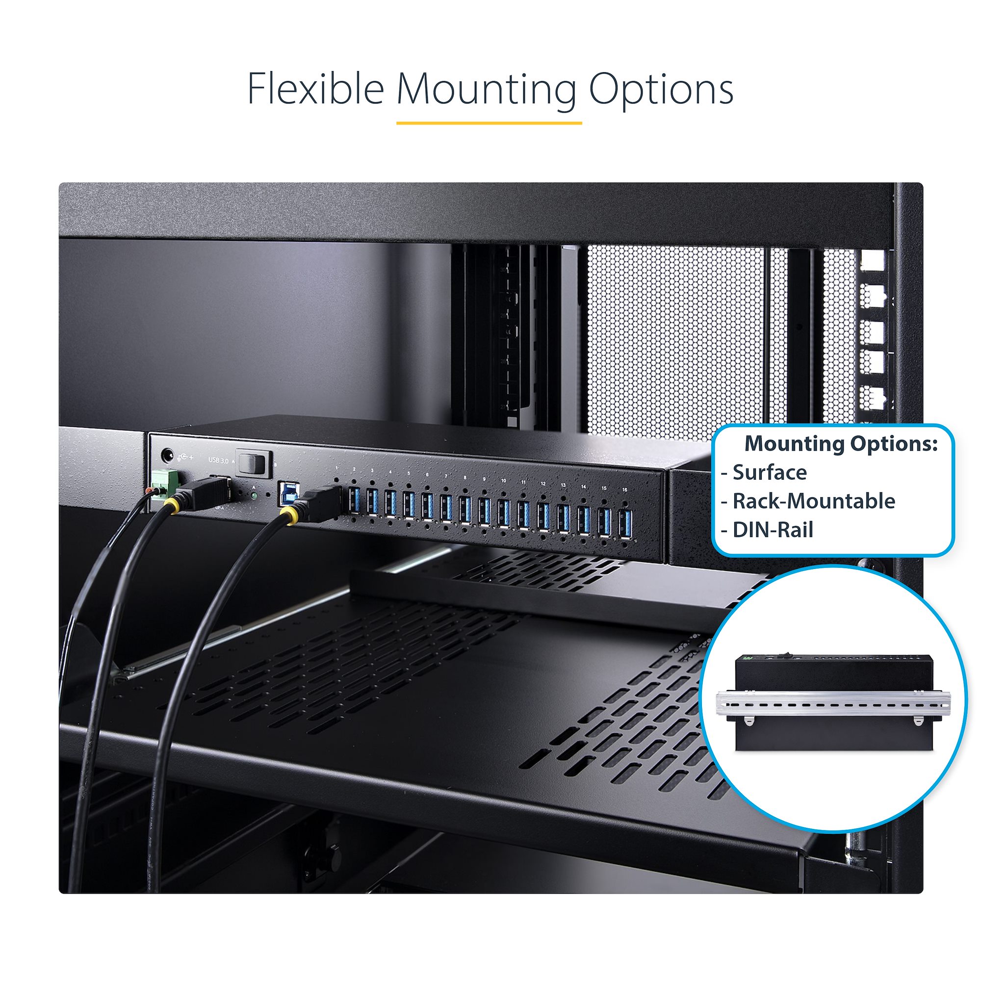 Add 16x USB 3.2 Gen 1 (5 Gbps) ports to two host computers, using