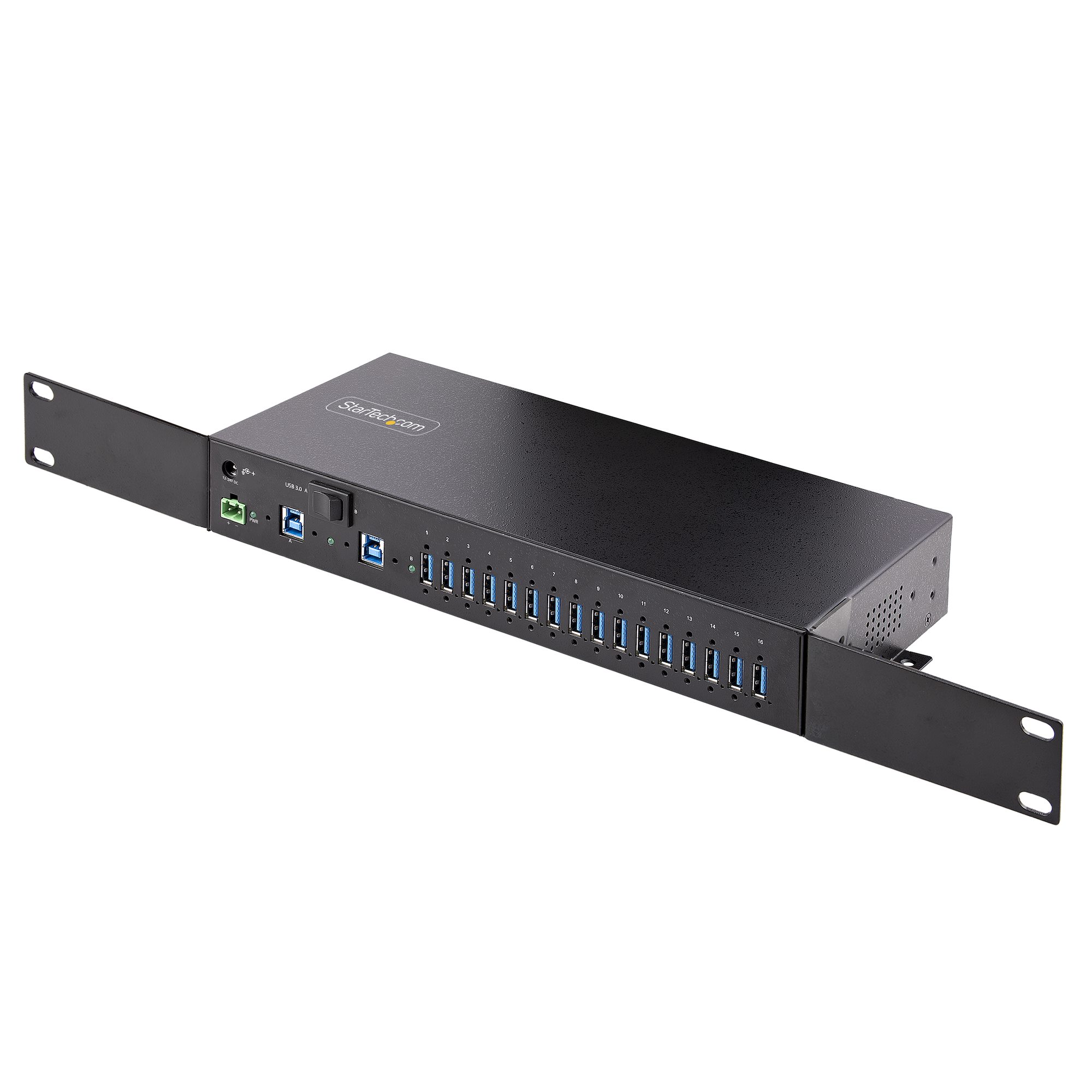16-Port Industrial USB 5Gbps Hub with Power Adapter, Metal