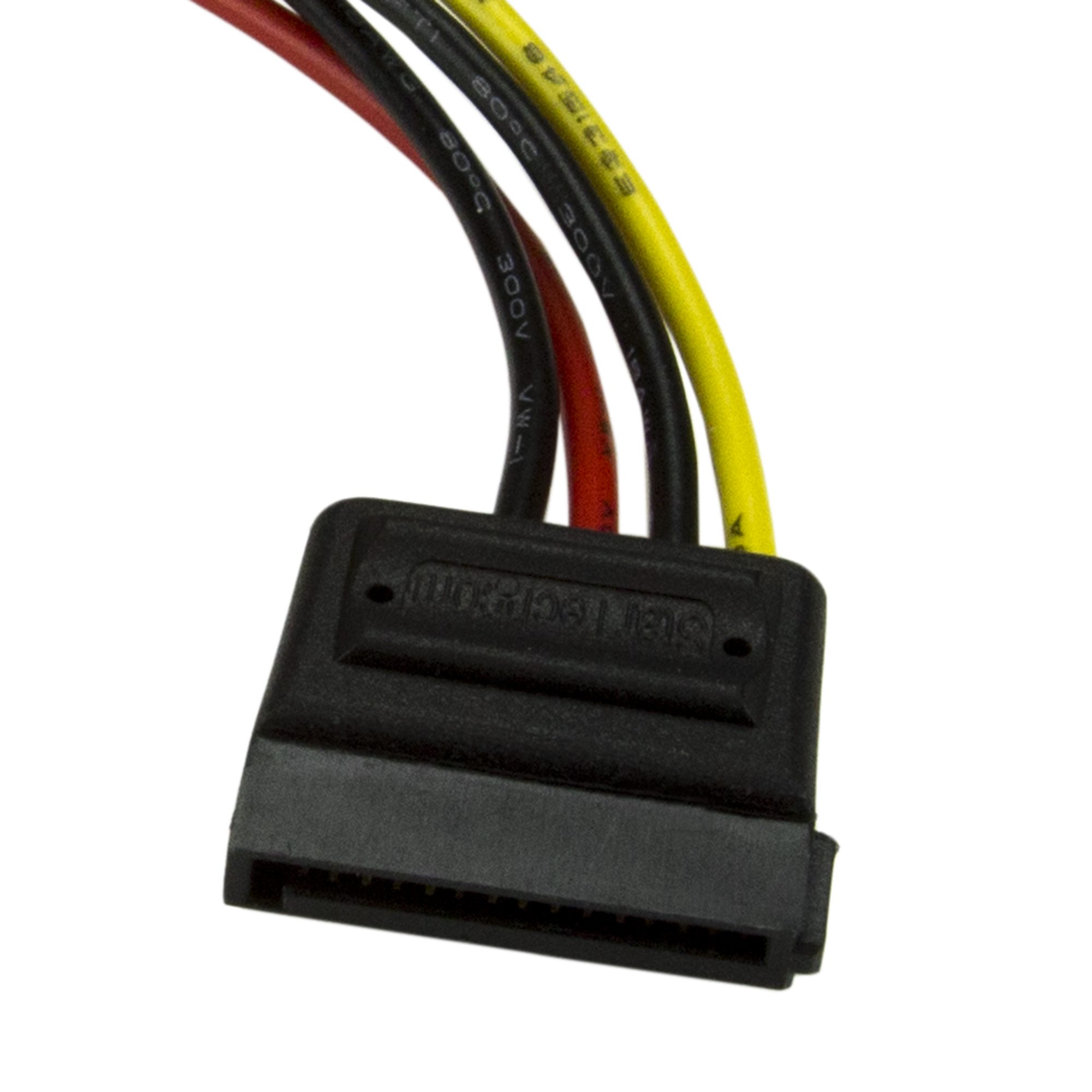 LP4 to SATA Power Adapter StarTech.com 6in 4 Pin LP4 to Left Angle SATA Power Cable Adapter 
