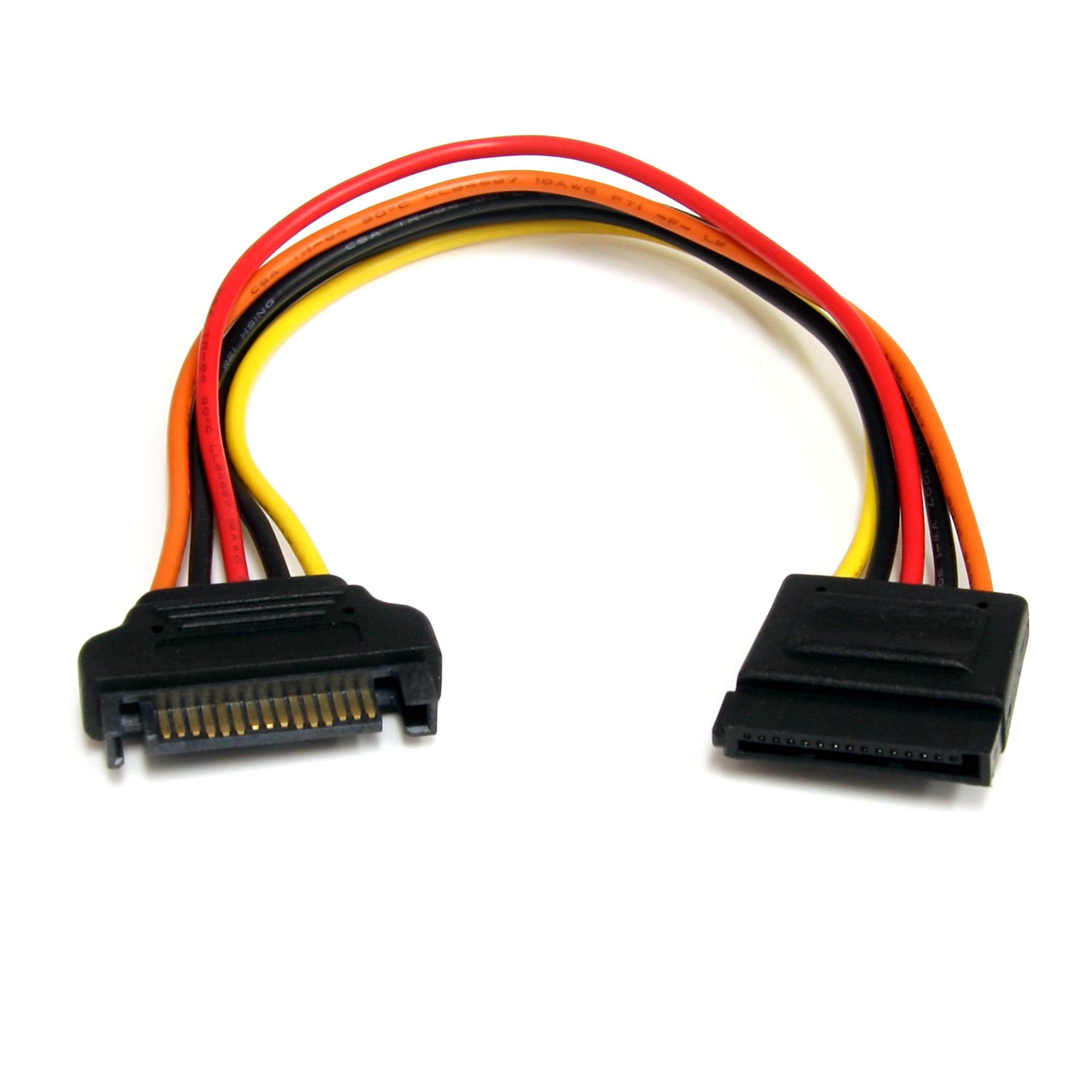 enhed negativ Livlig 8in 15 pin SATA Power Ext Cable - SATA Cables | StarTech.com