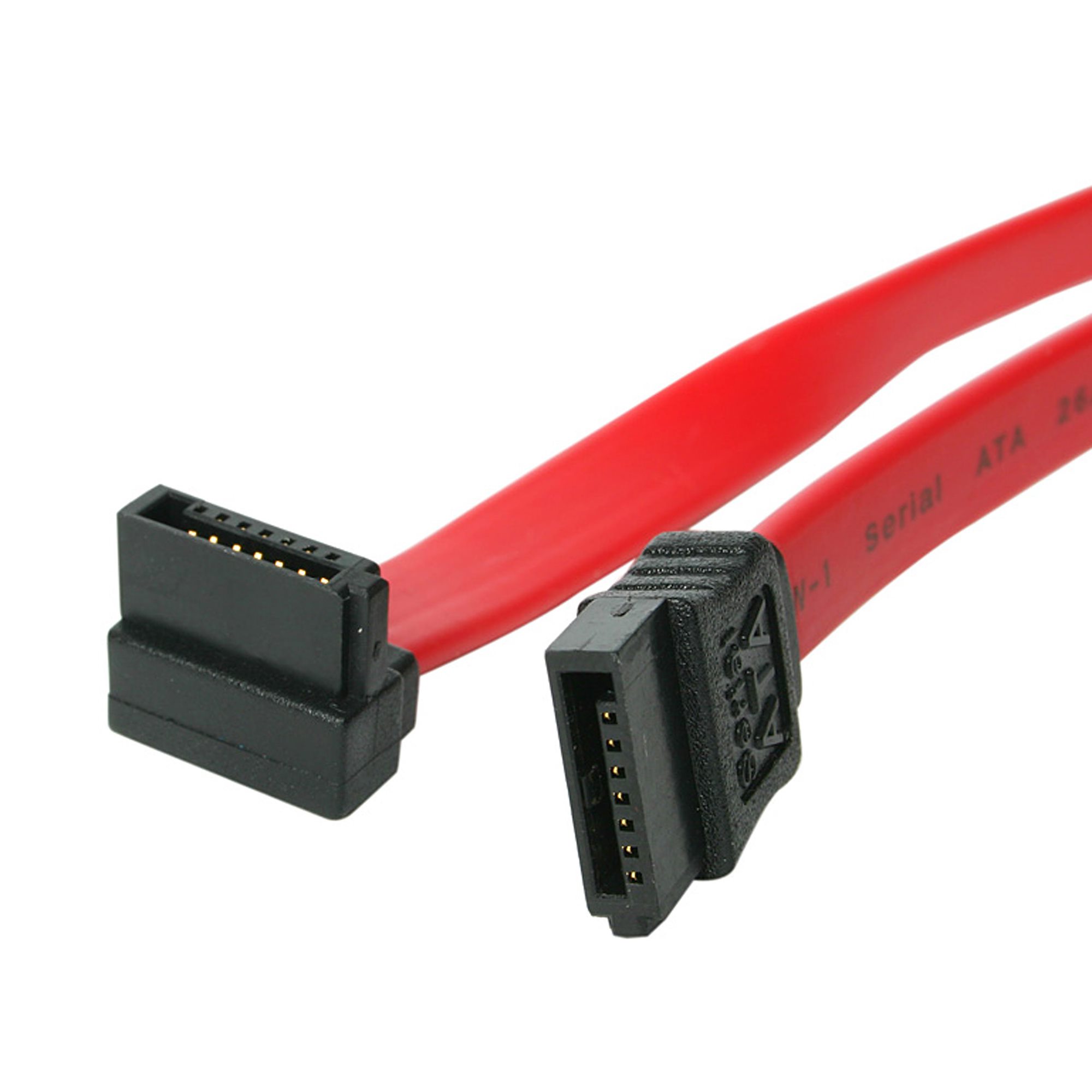 StarTech LSATA18RA1 18in Latching SATA to Right Angle SATA Serial ATA Cable Red 