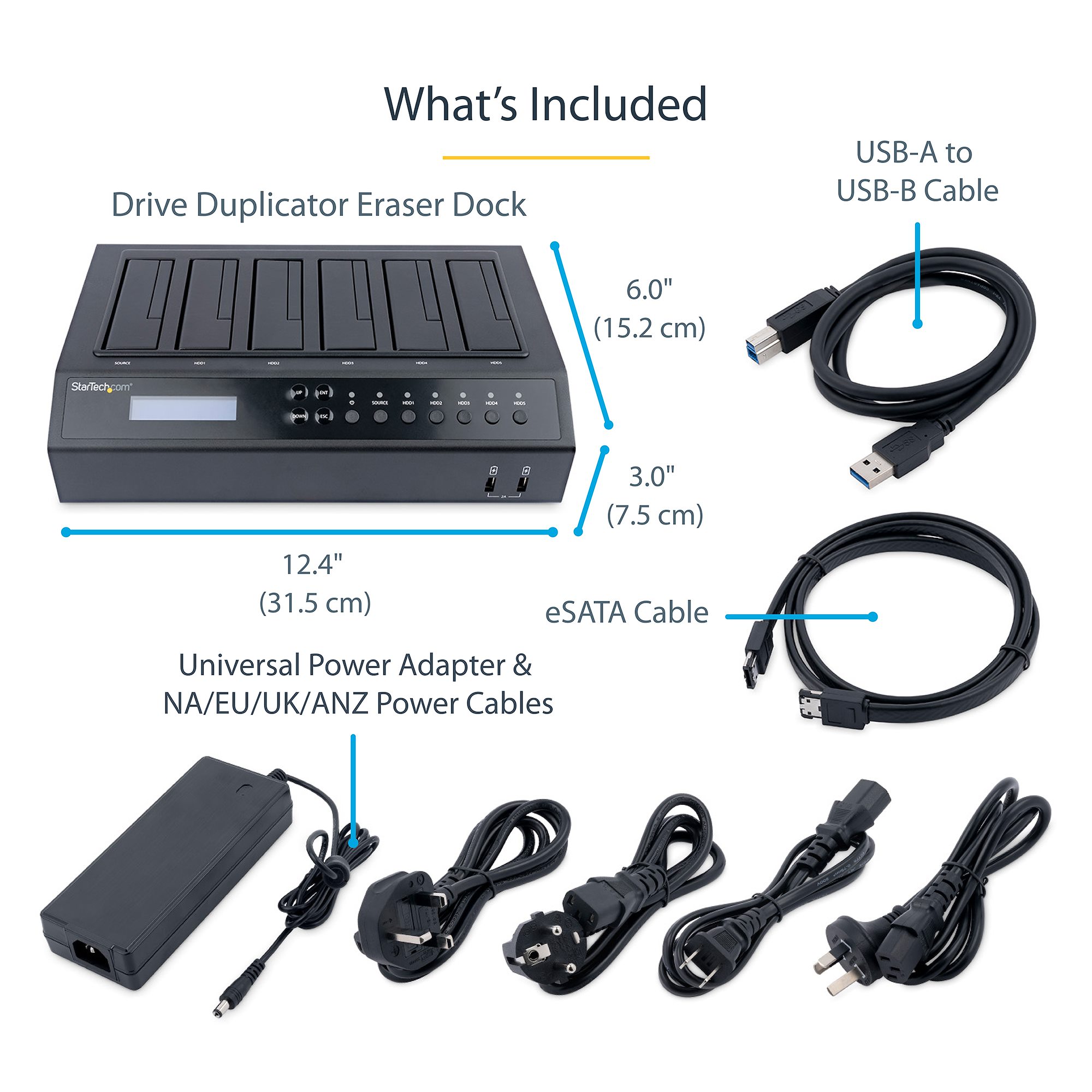 Standalone Hard Drive Duplicator, External Dual Bay USB 3.0 (5  Gbps) eSATA to 2.5/3.5