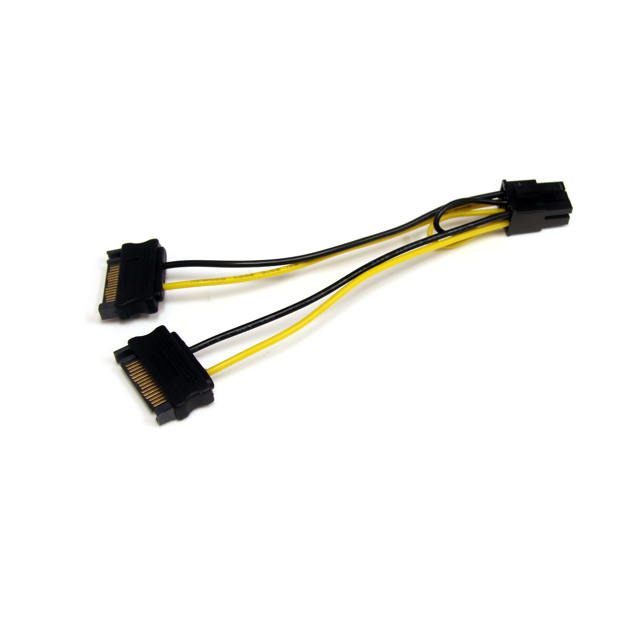 10pcs 8" Inch 15-pin SATA Male to 6-pin PCI-E PCI Express Power Adapter Cable 