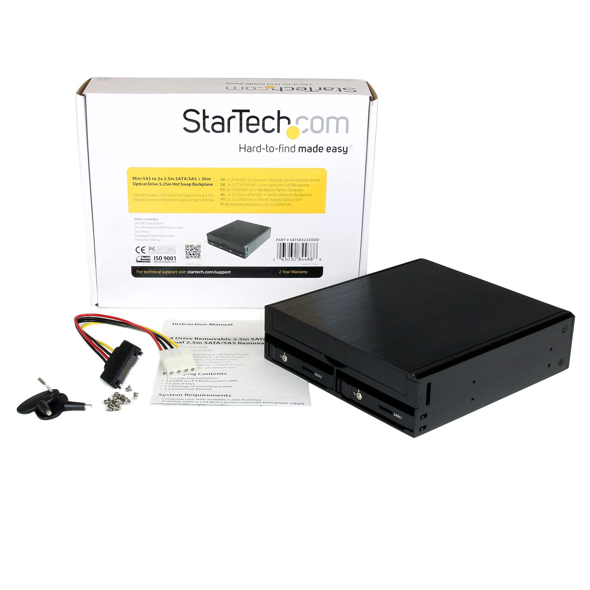 StarTech.com Rack Amovible 2 x 5.25 pour 3 Disques Durs SATA ou